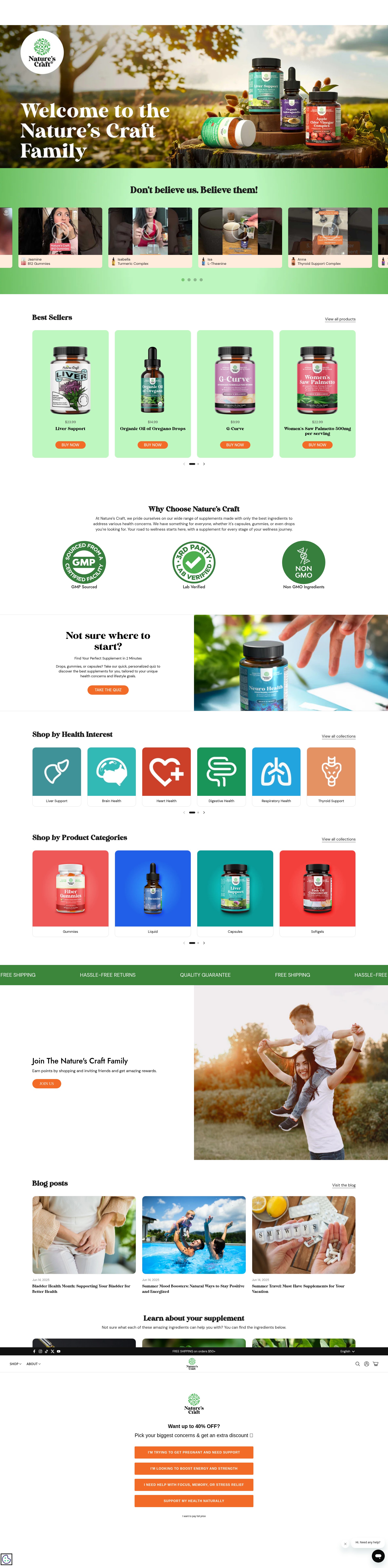 Screenshot of shopnaturescraft.com