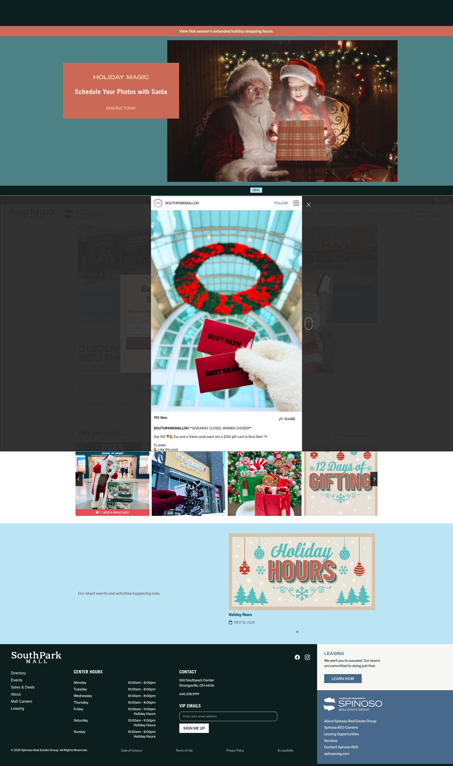 Screenshot of shoppingsouthparkmall.com