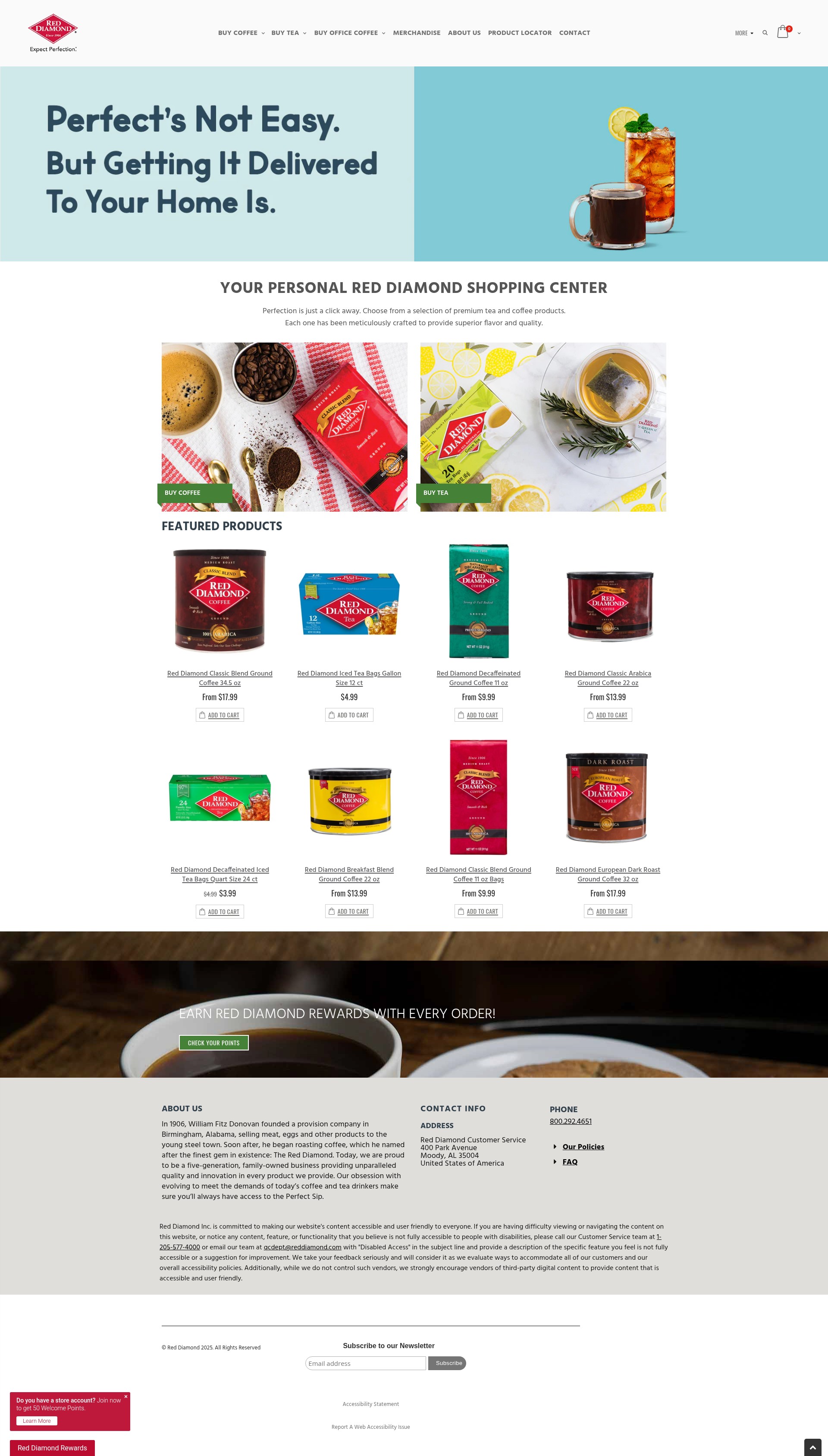 Screenshot of shopreddiamond.com