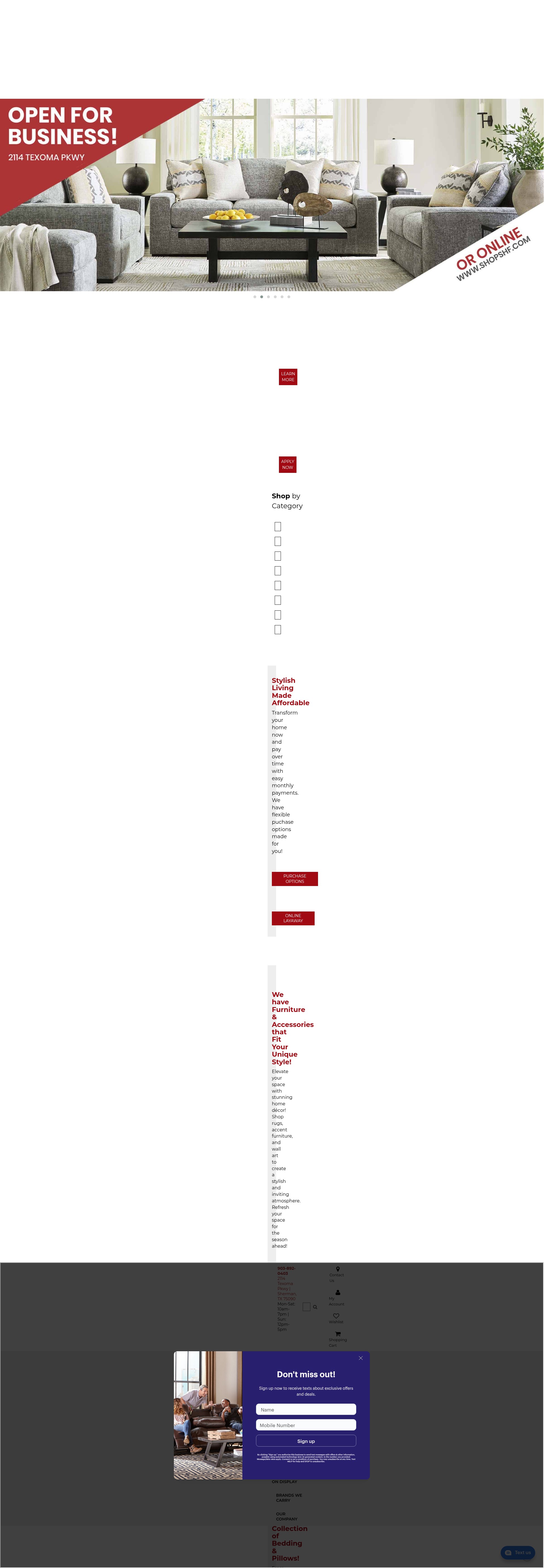 Screenshot of shopshf.com
