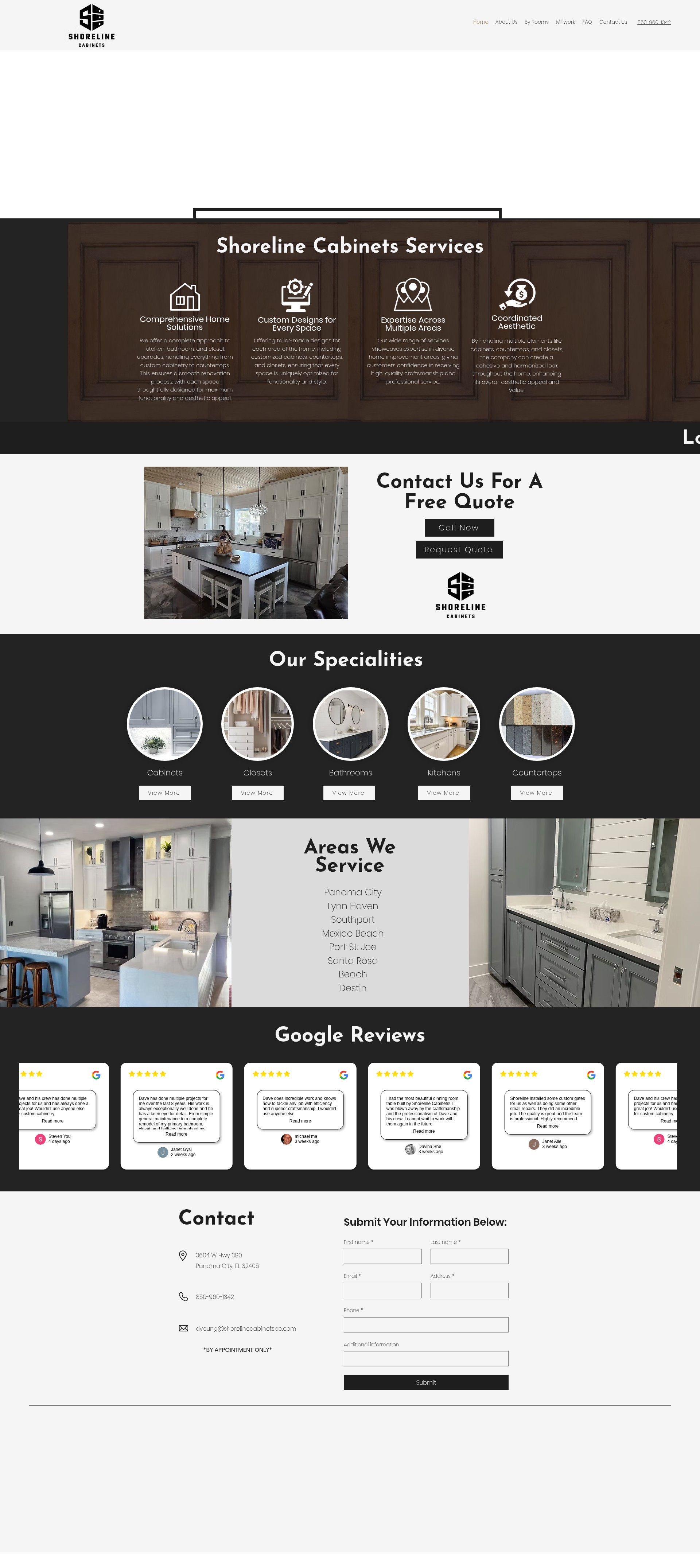 Screenshot of shorelinecabinetspc.com