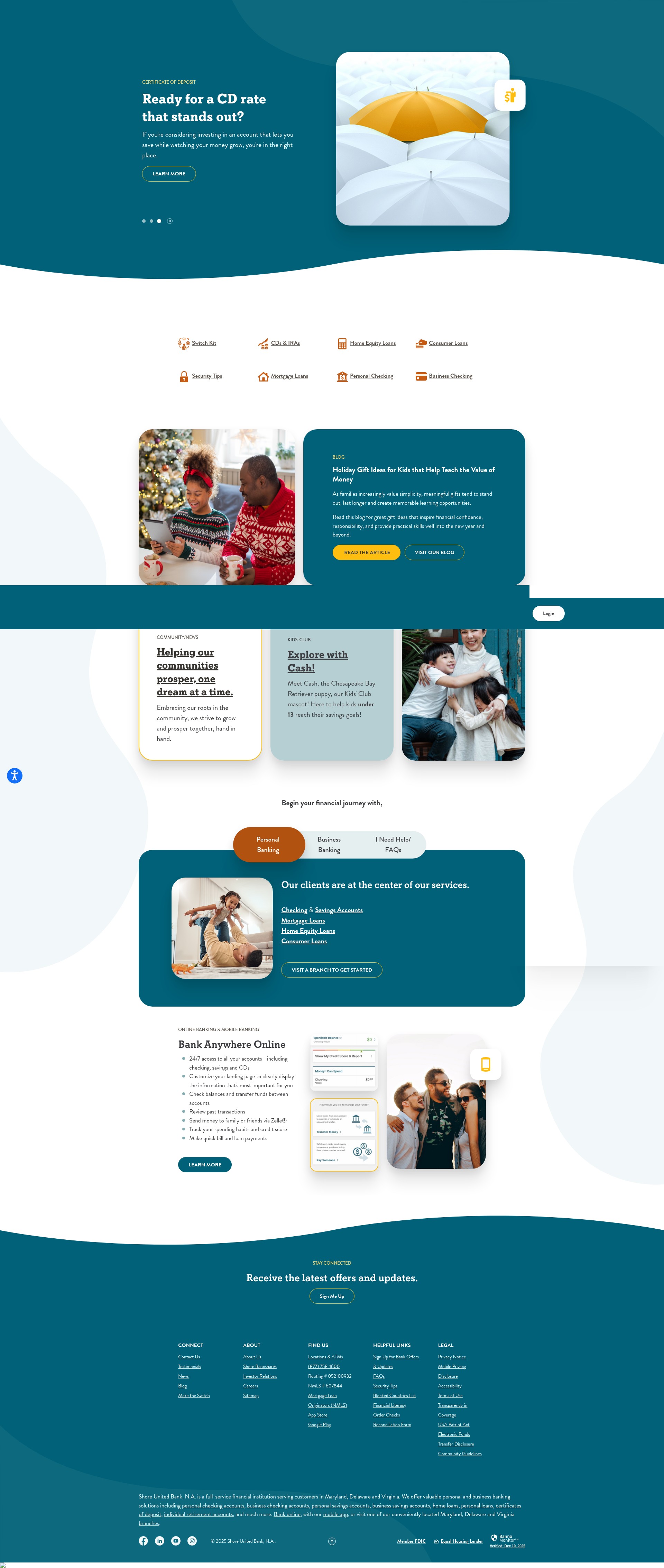 Screenshot of shoreunitedbank.com