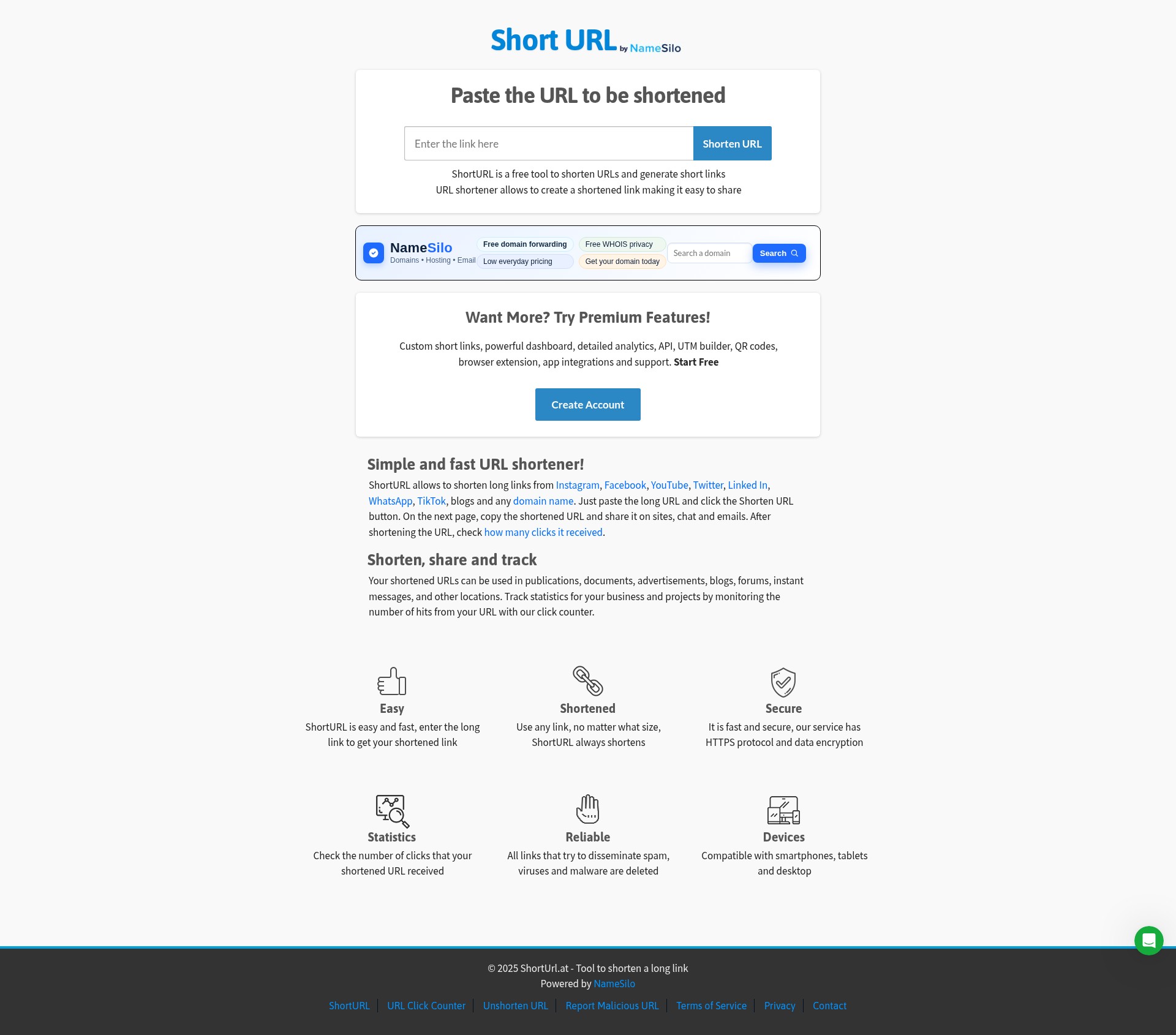Screenshot of shorturl.at