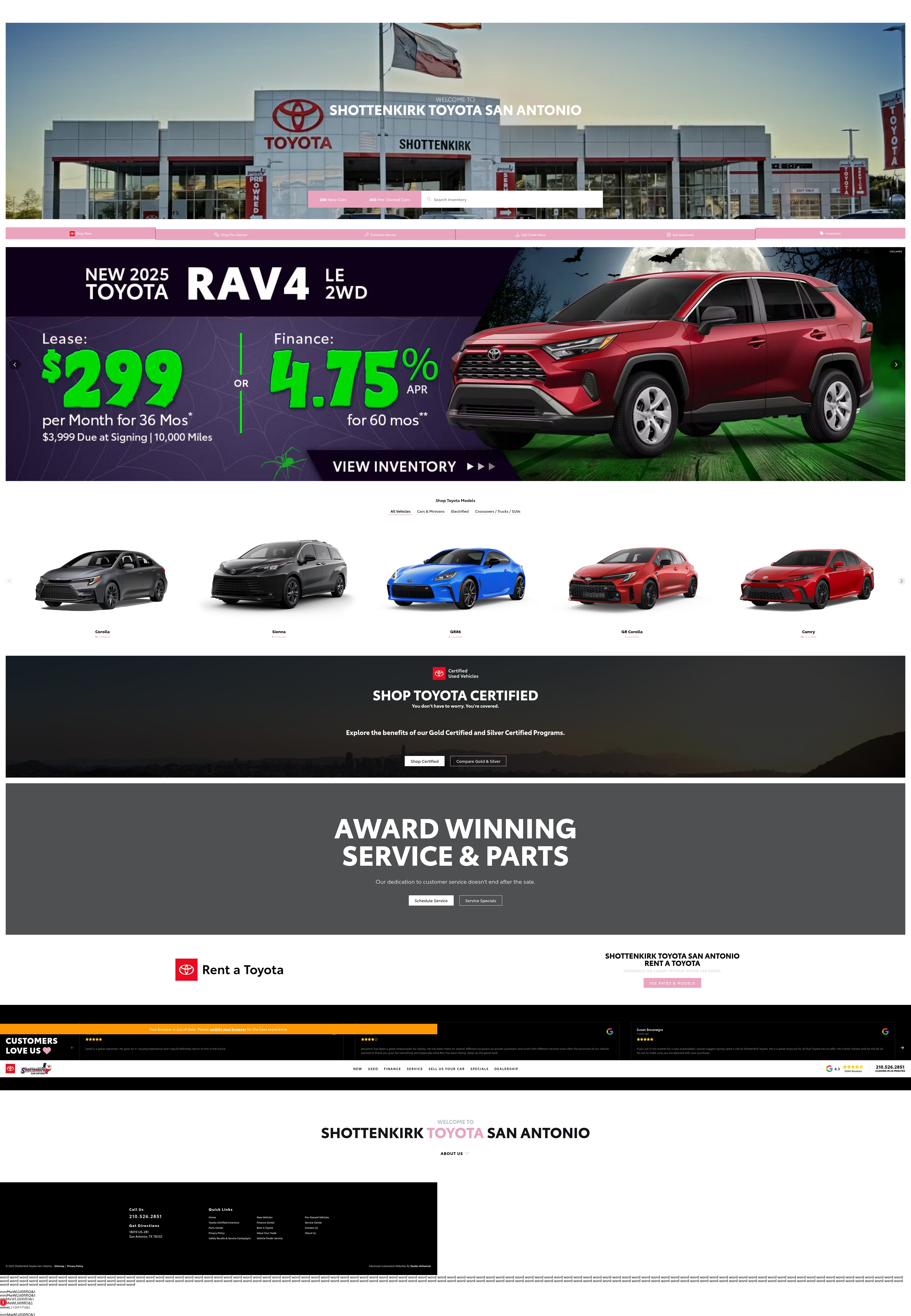 Screenshot of shottenkirktoyotasanantonio.com