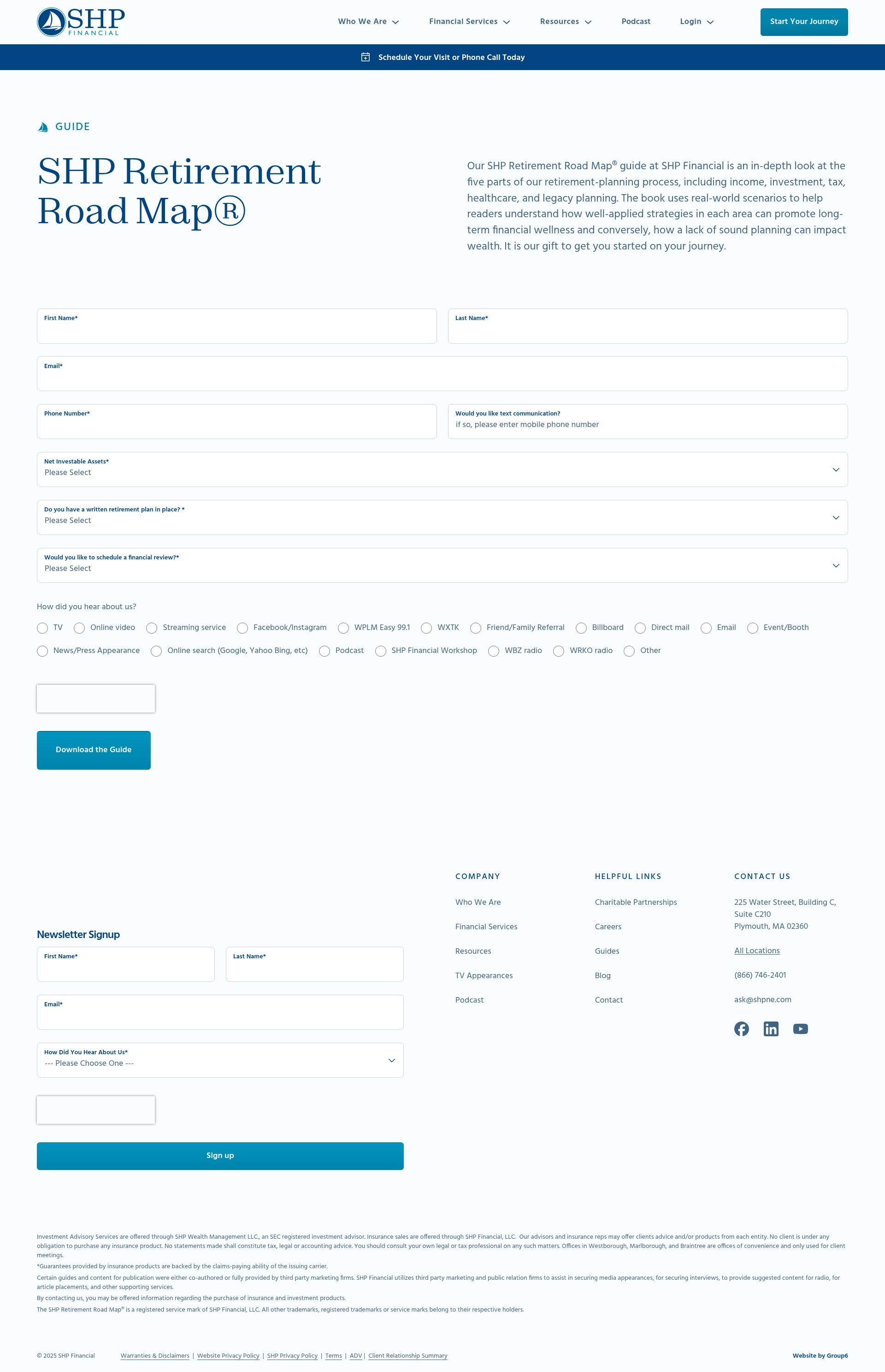 Screenshot of shpfinancial.com