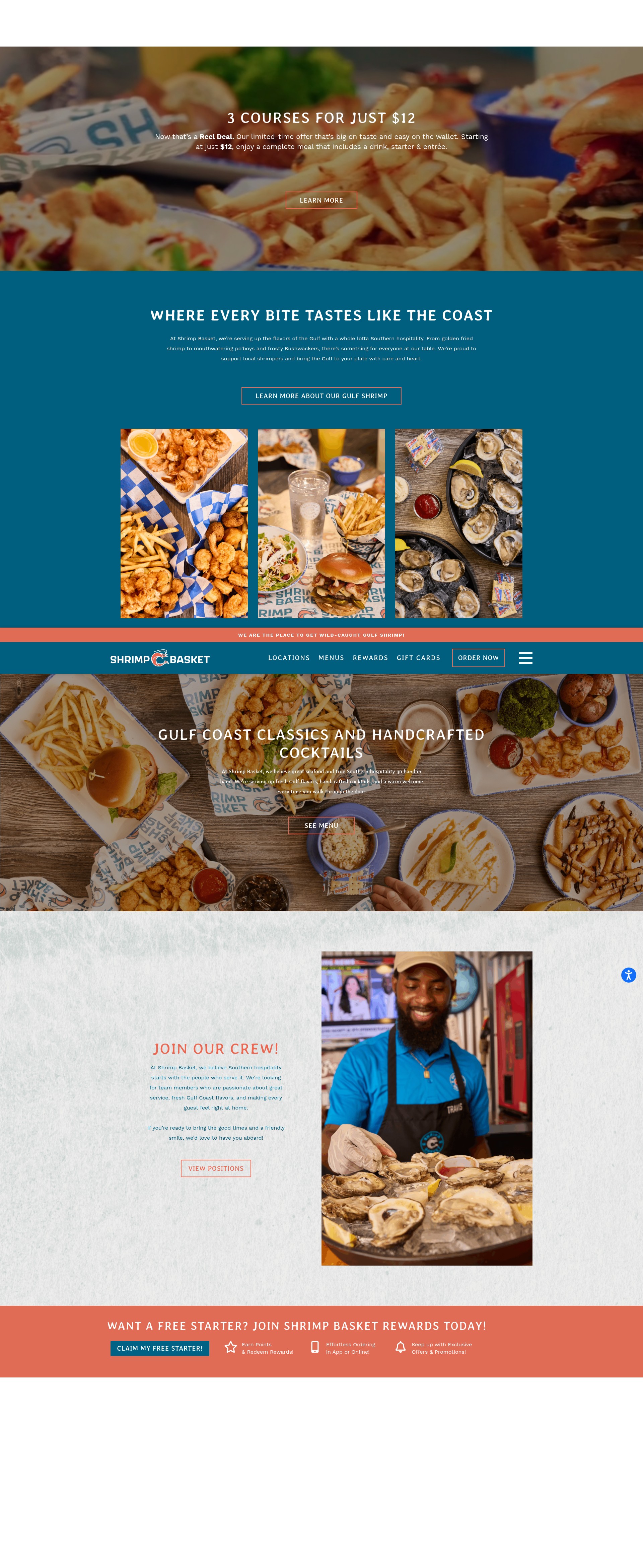 Screenshot of shrimpbasket.com