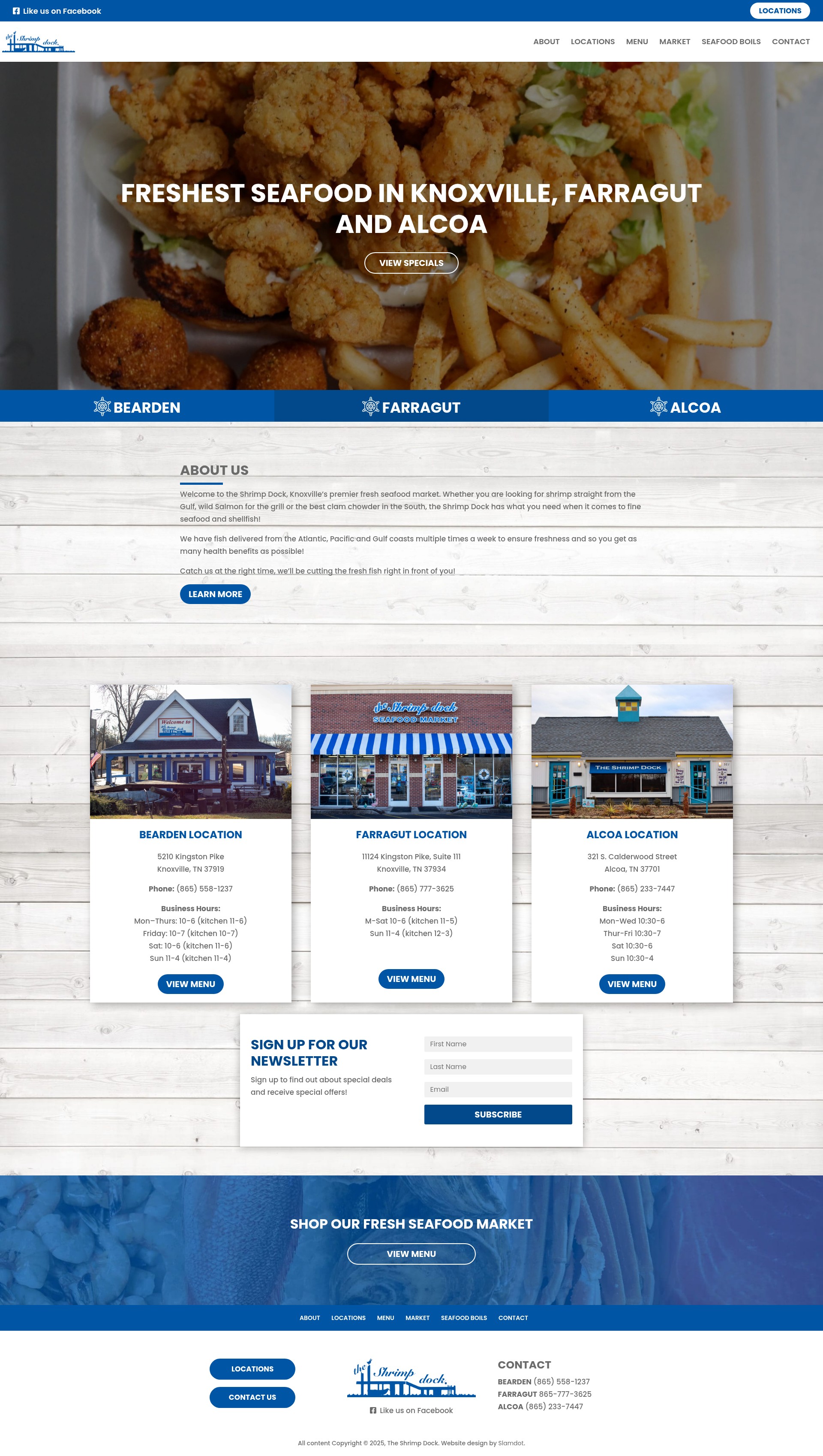 Screenshot of shrimpdock.com