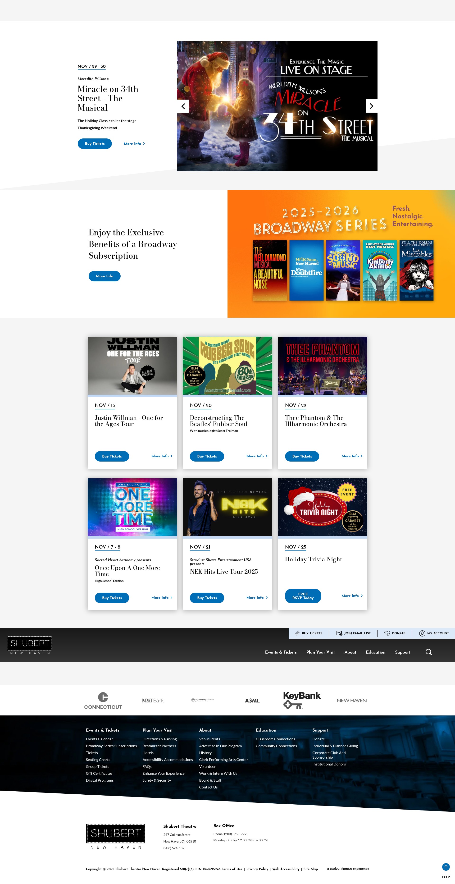 Screenshot of shubert.com