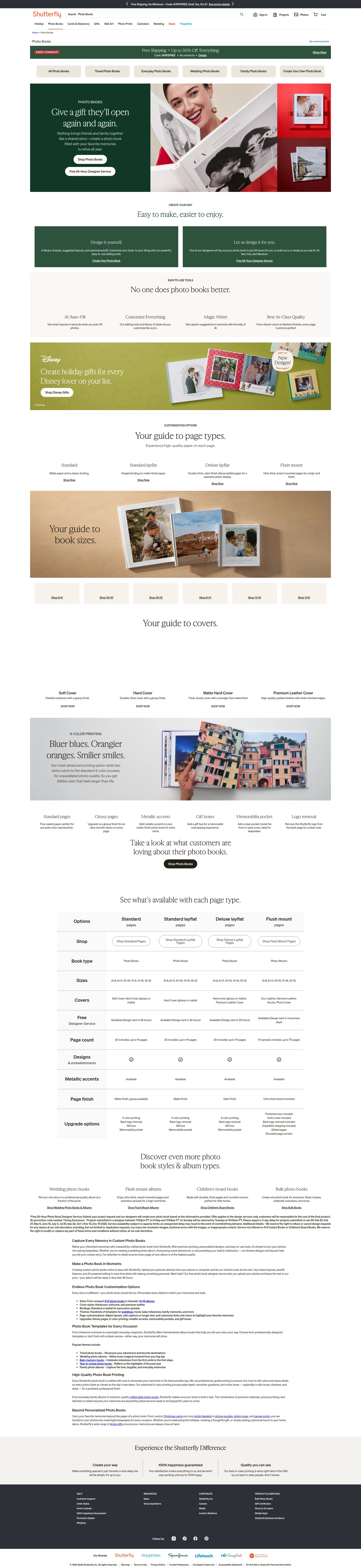 Screenshot of shutterfly.com