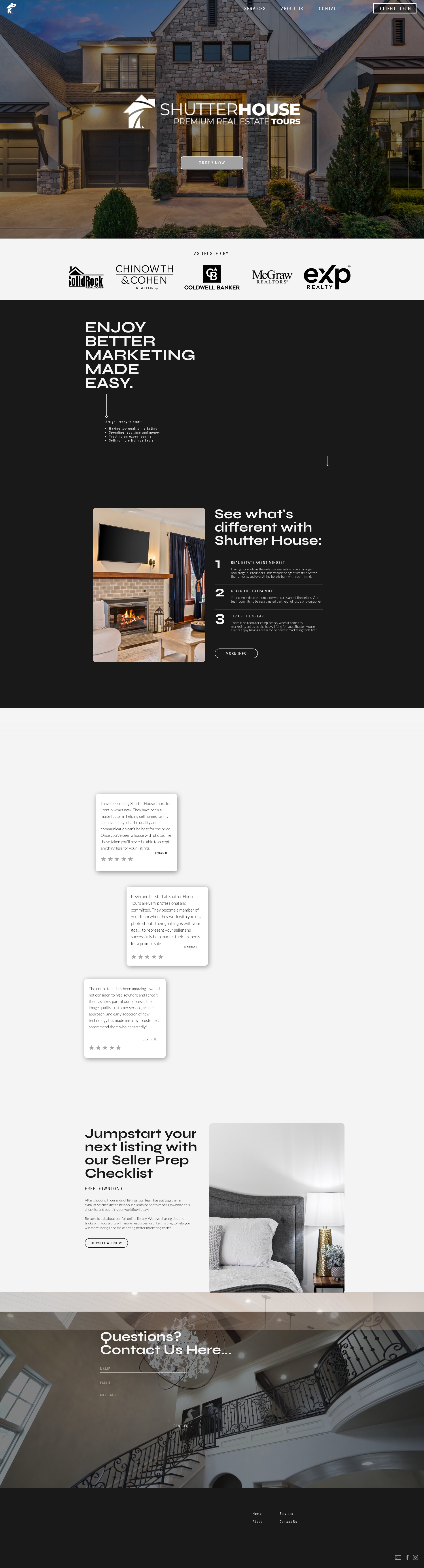 Screenshot of shutterhousetours.com