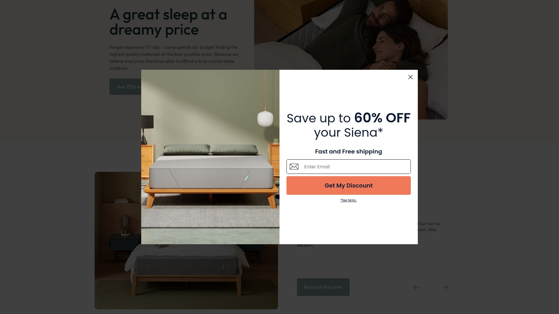 Screenshot of sienasleep.com