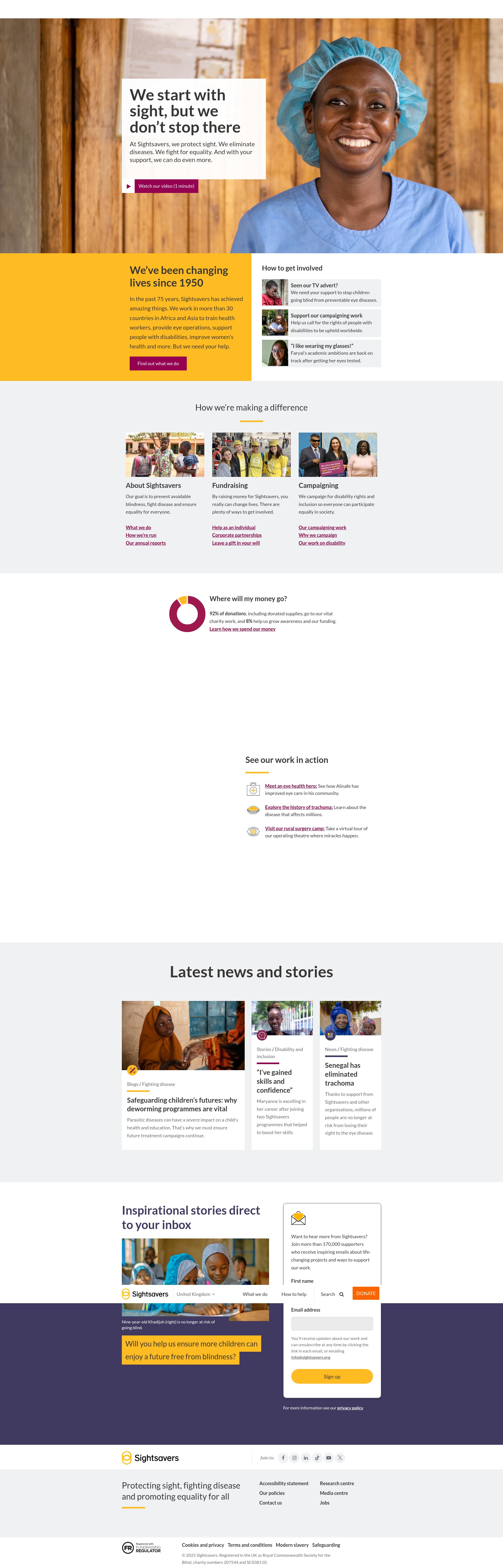 Screenshot of sightsavers.org