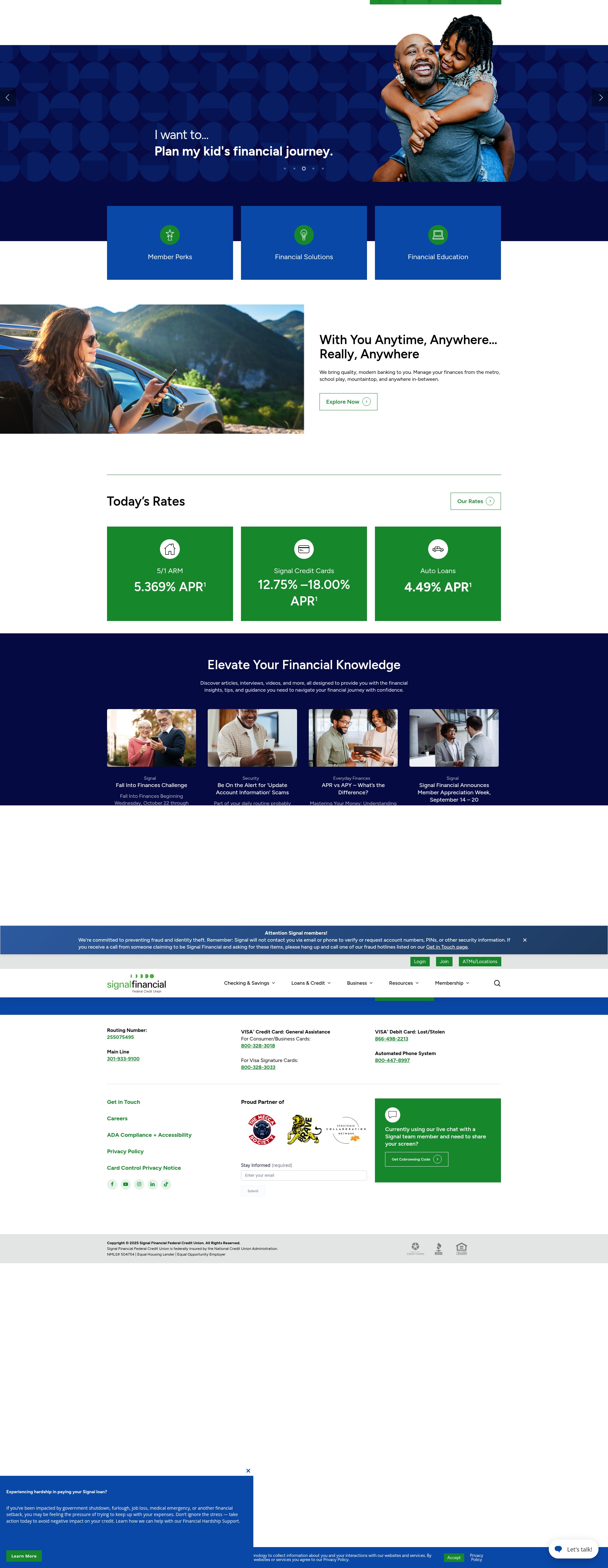 Screenshot of signalfinancialfcu.org