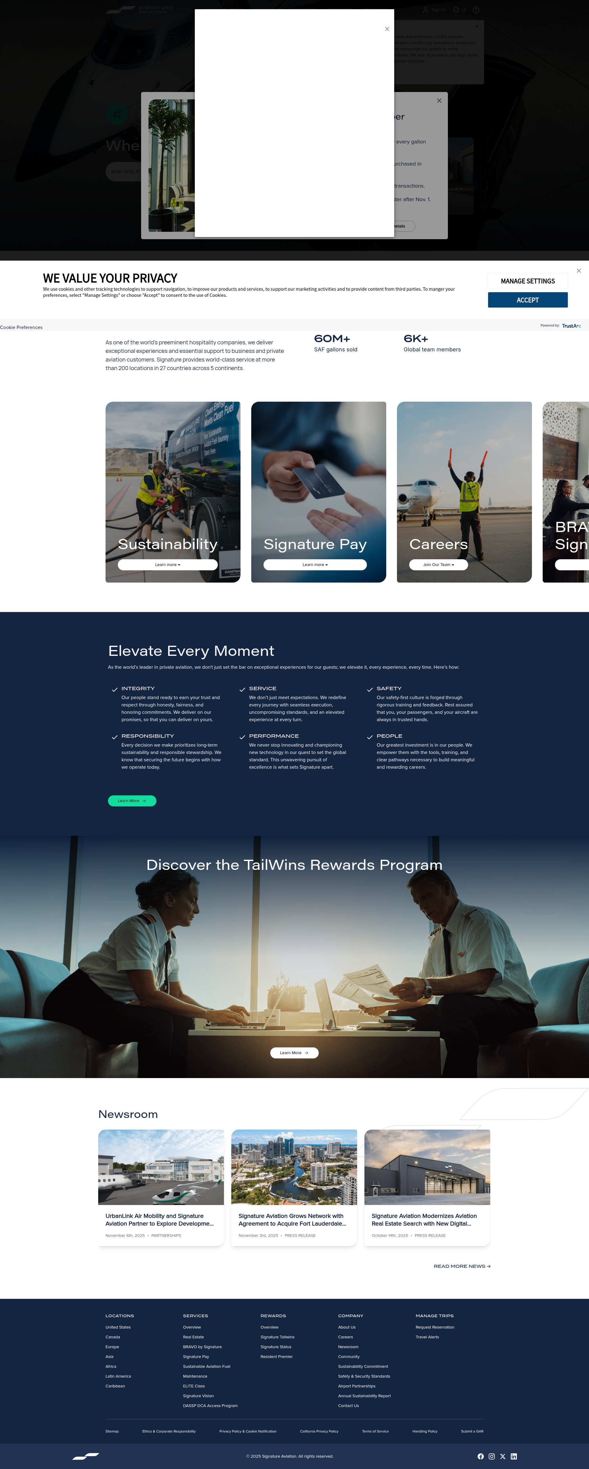 Screenshot of signatureaviation.com