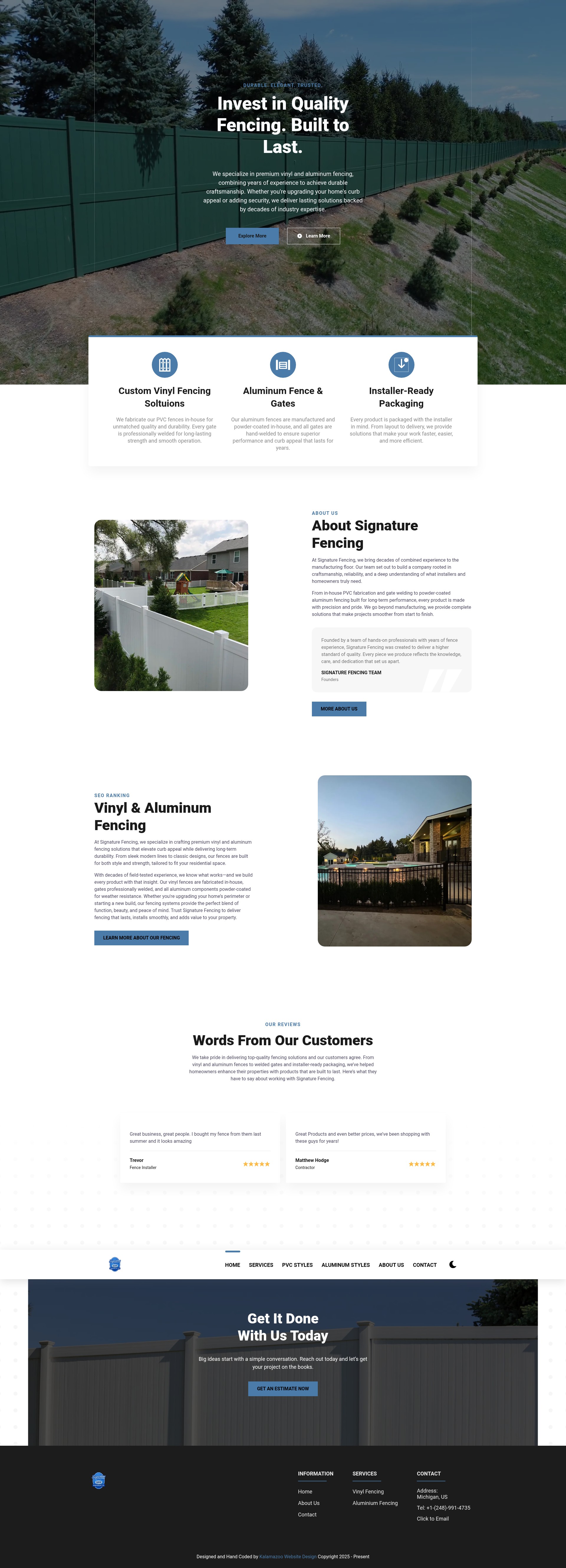 Screenshot of signaturefencingproducts.com