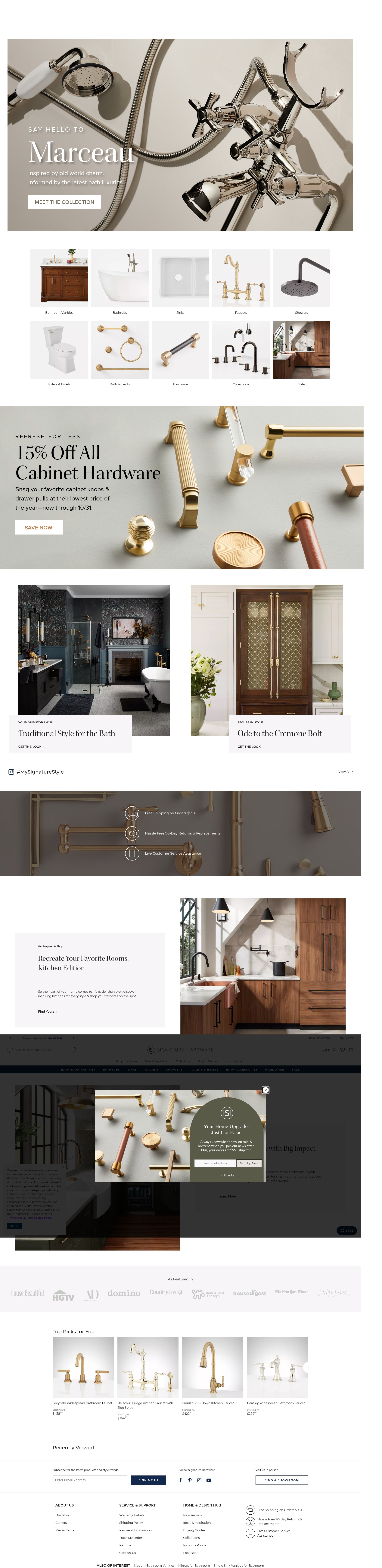 Screenshot of signaturehardware.com