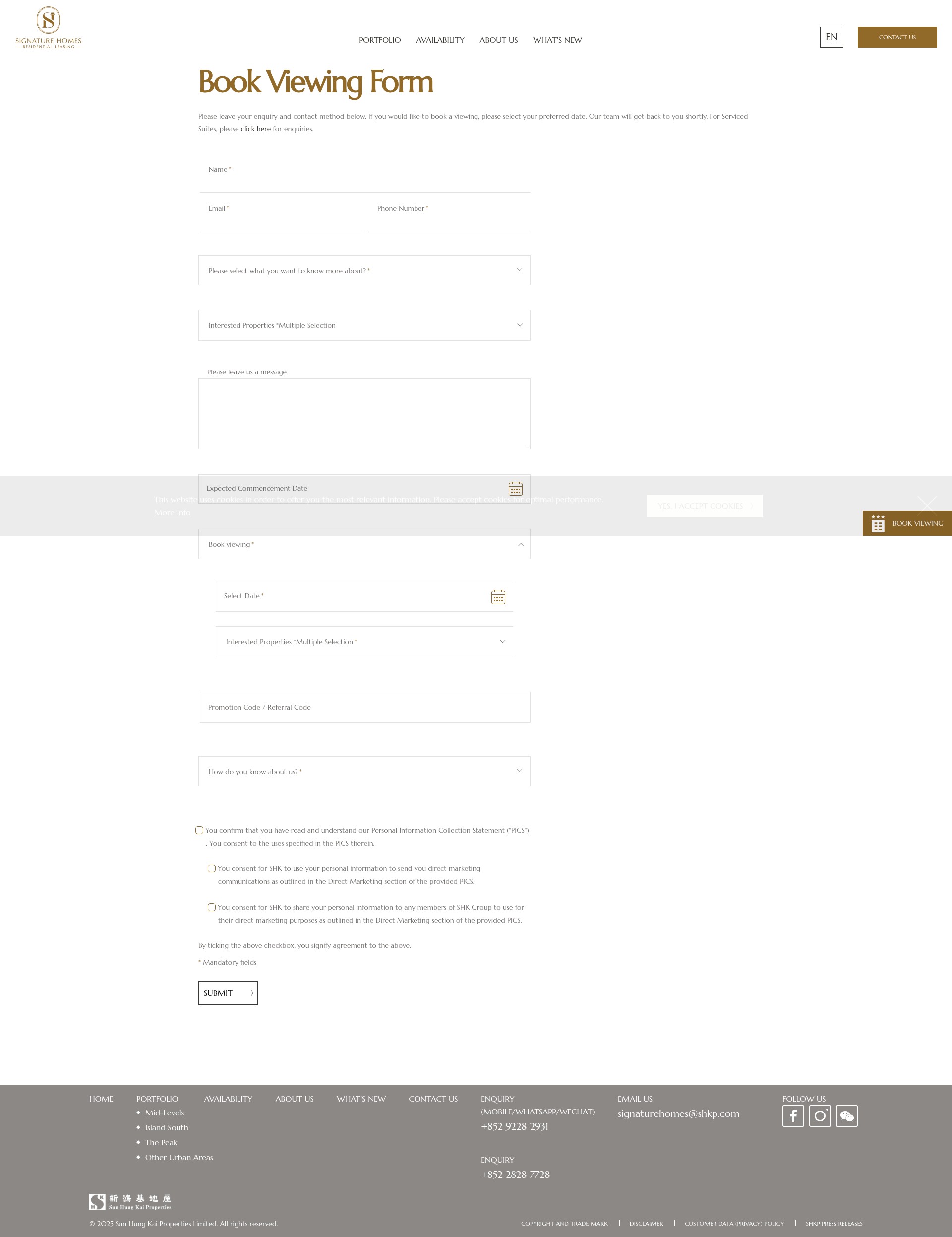Screenshot of signaturehomes.com.hk