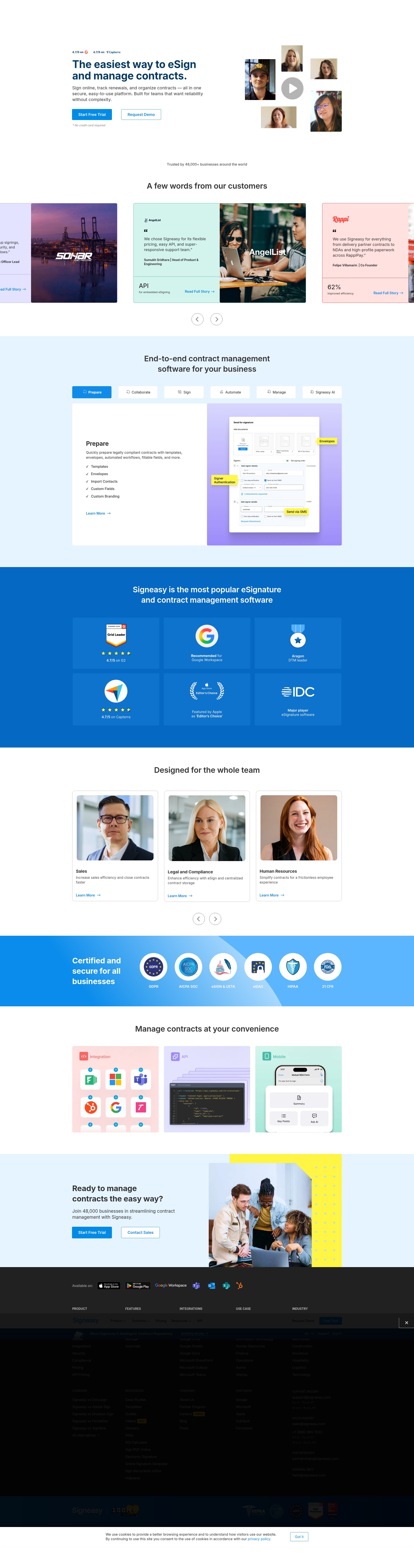 Screenshot of signeasy.com