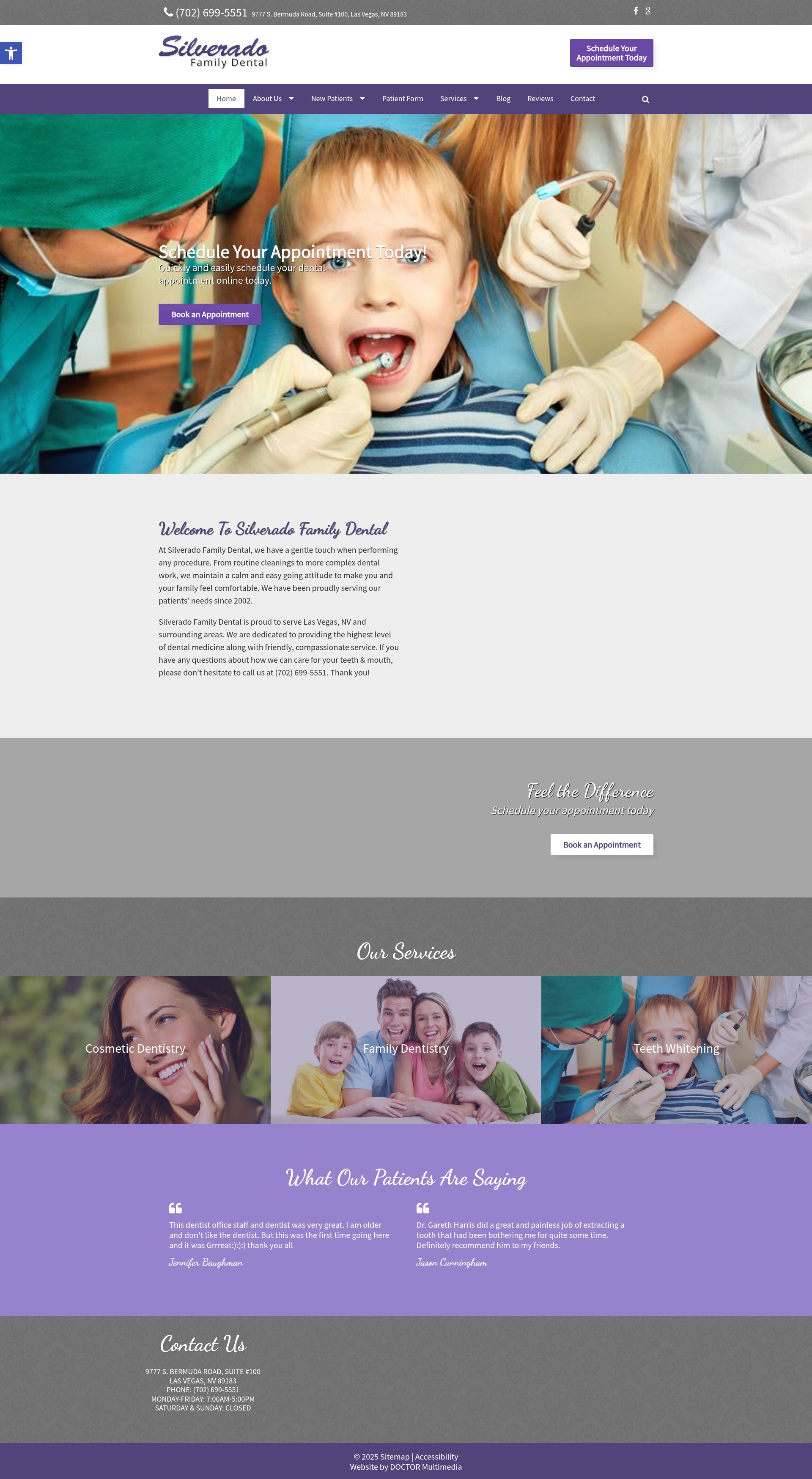 Screenshot of silveradofamilydental.com