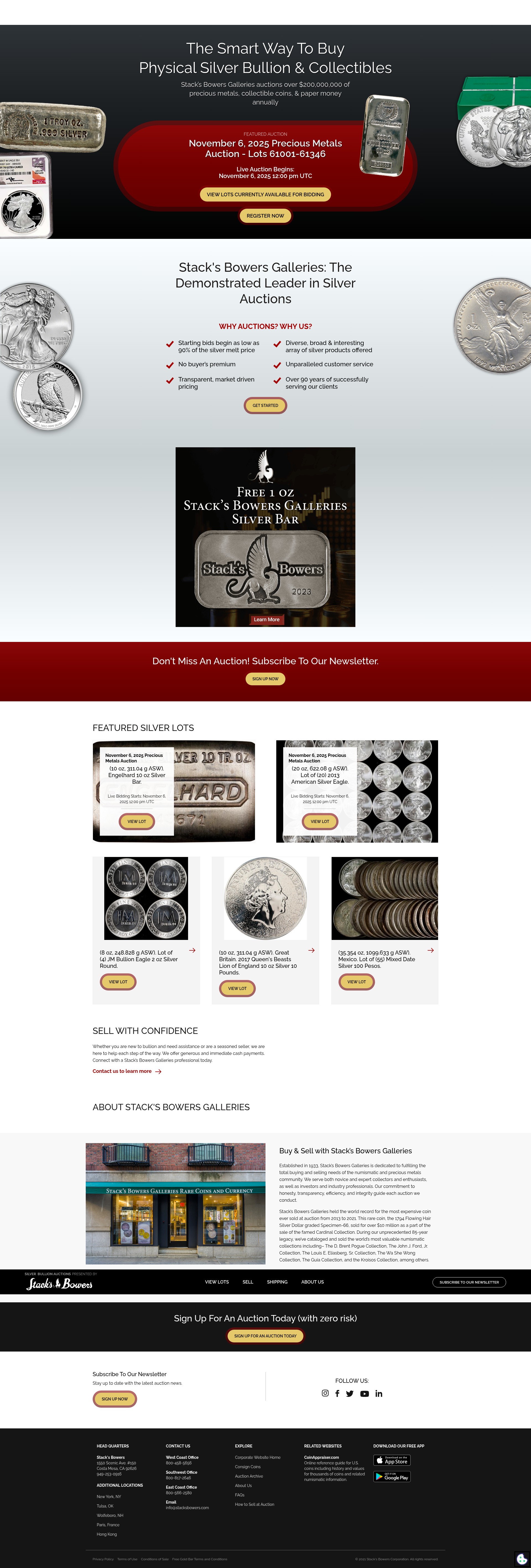 Screenshot of silverauction.com