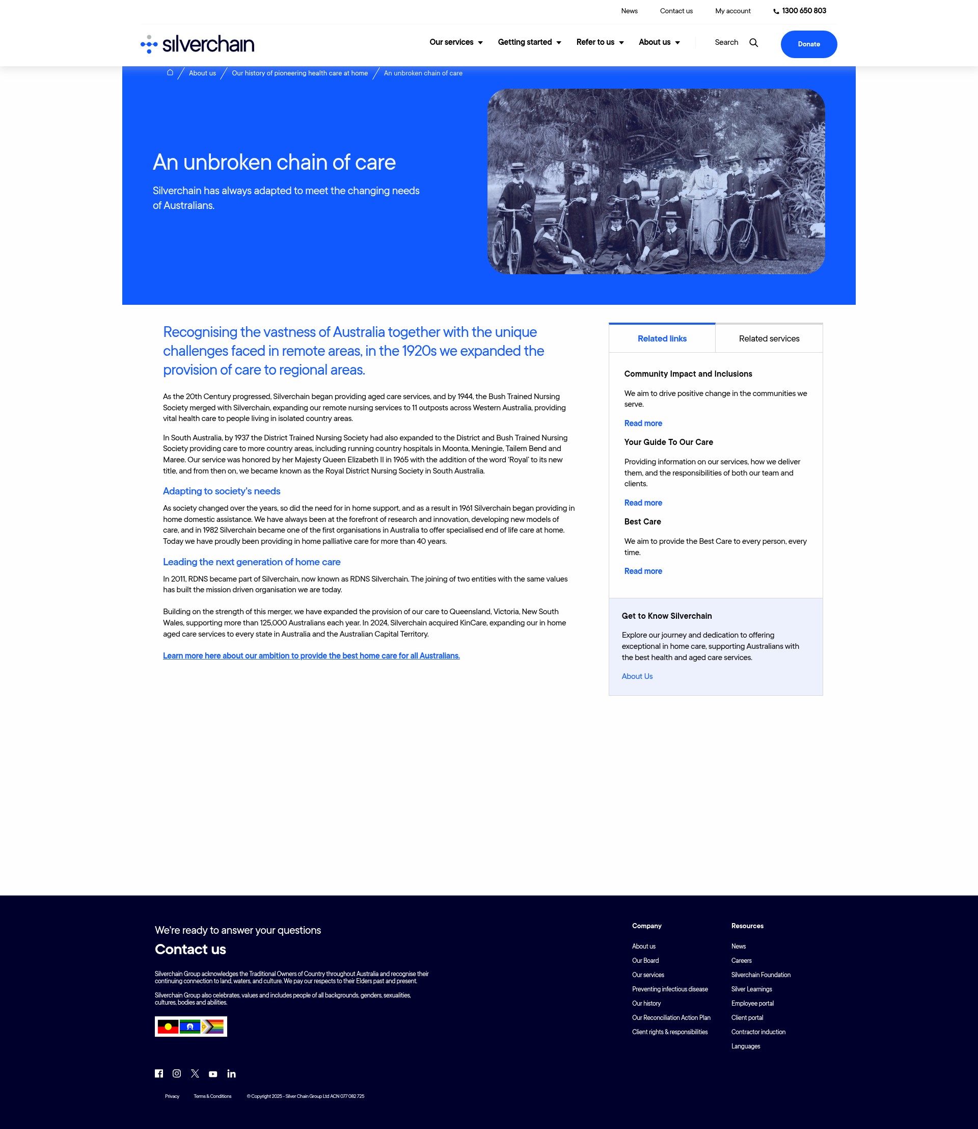 Screenshot of silverchain.org.au