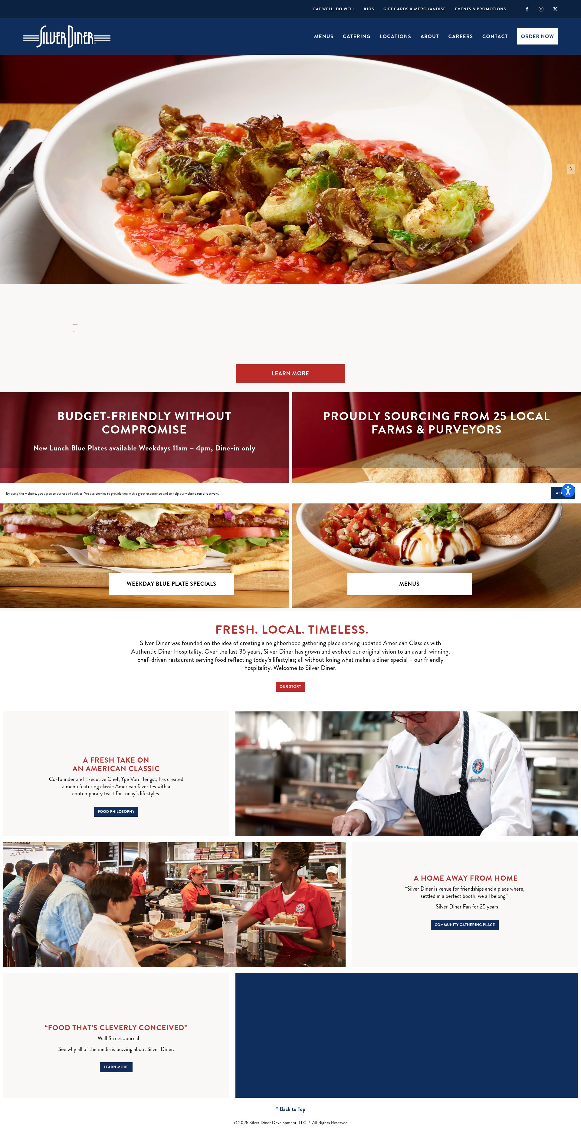 Screenshot of silverdiner.com