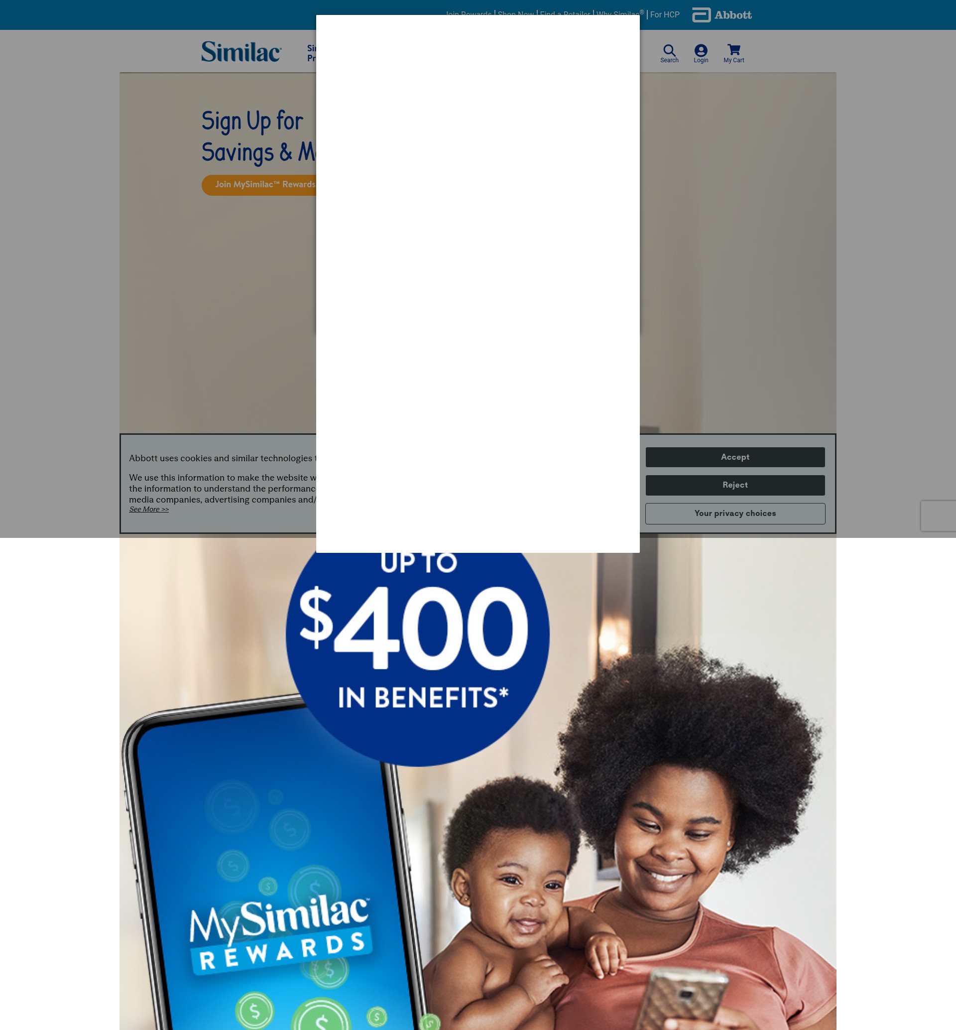 Screenshot of similac.com