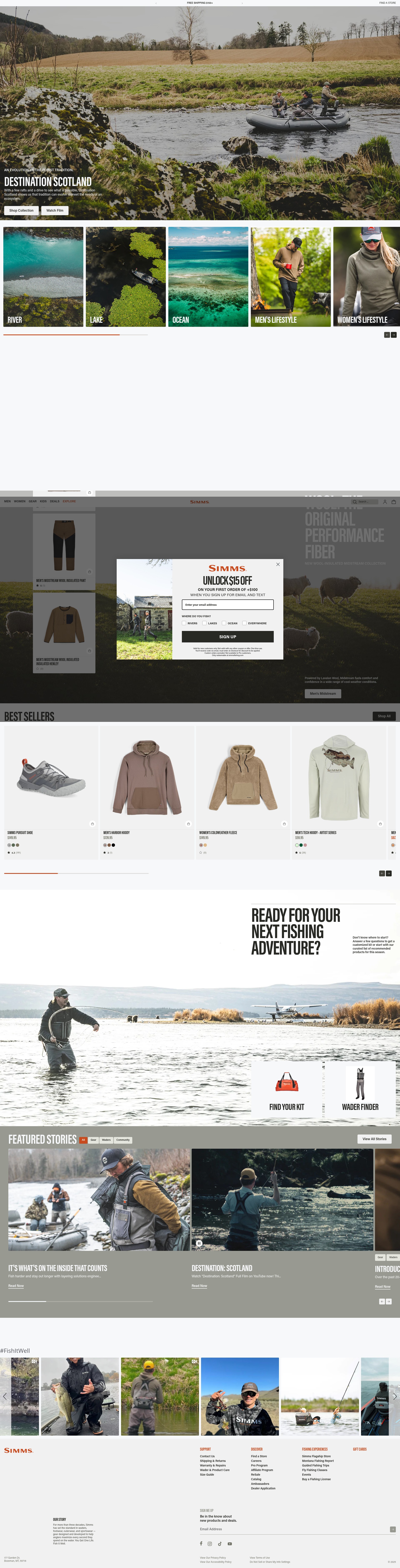 Screenshot of simmsfishing.com