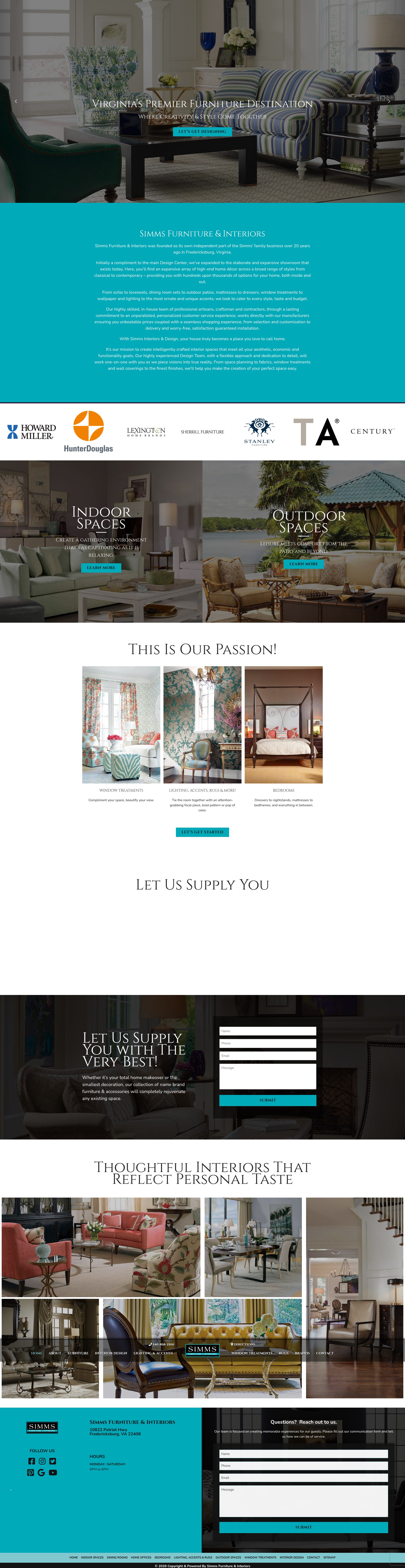 Screenshot of simmsfurniture.com