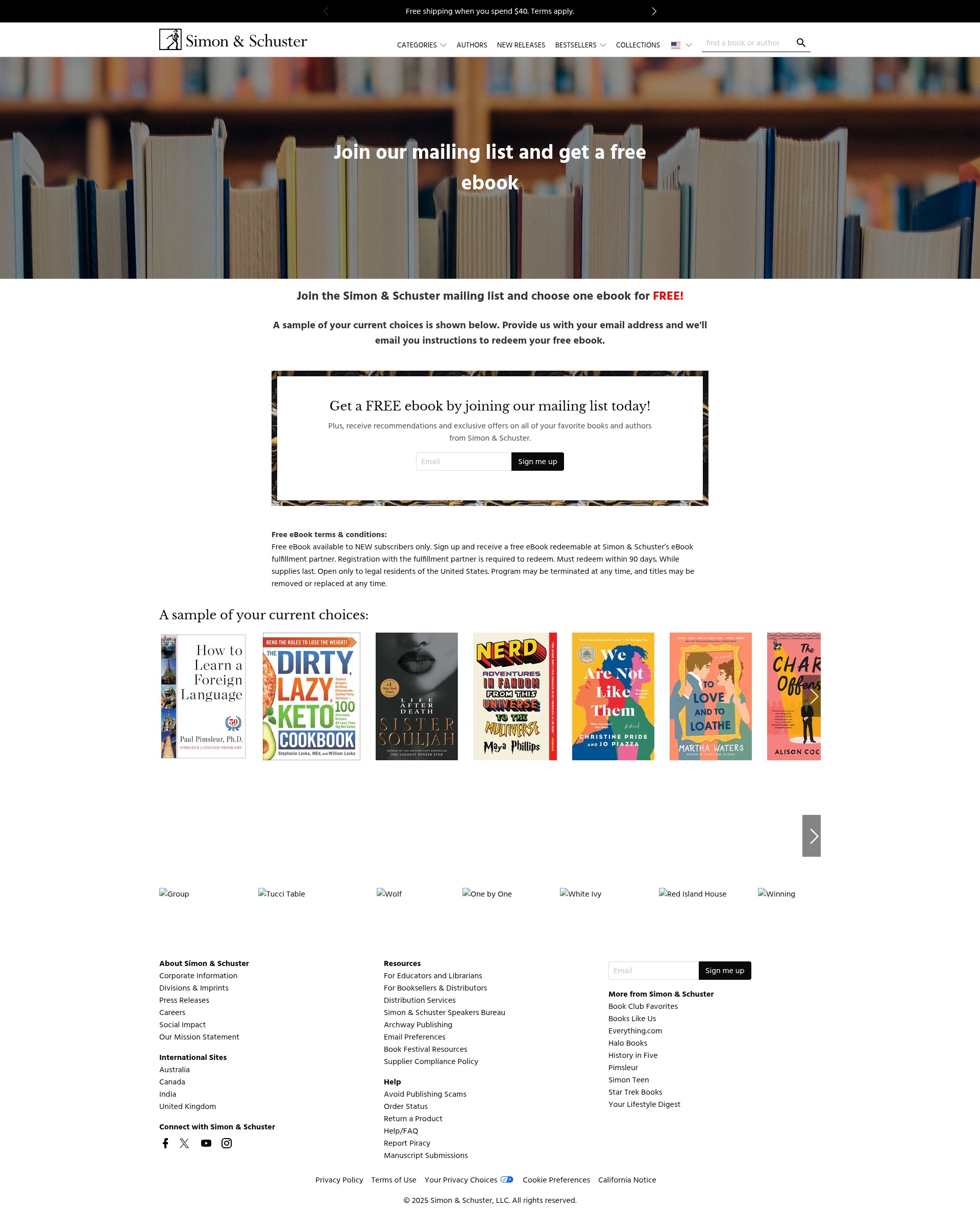 Screenshot of simonandschuster.com