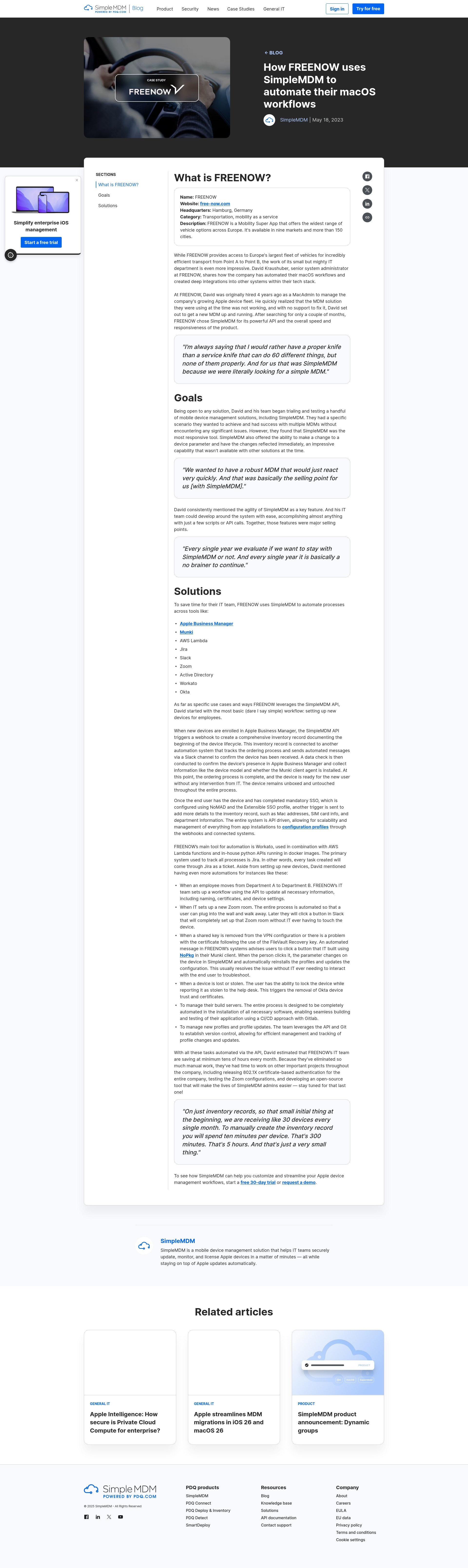 Screenshot of simplemdm.com