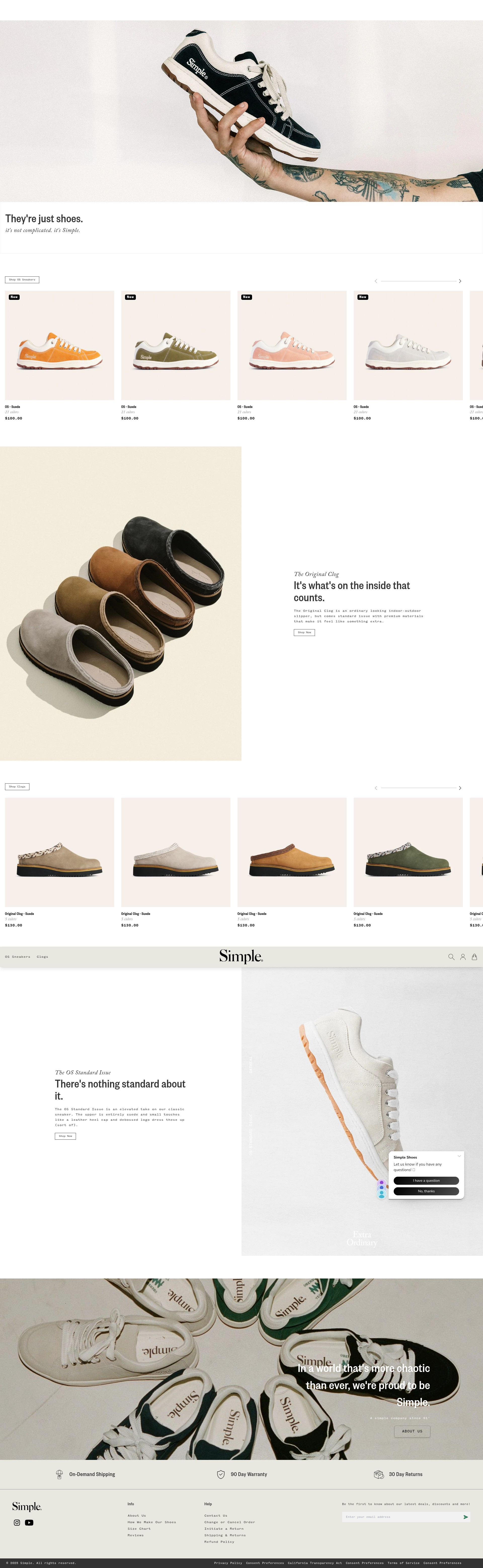 Screenshot of simpleshoes.com