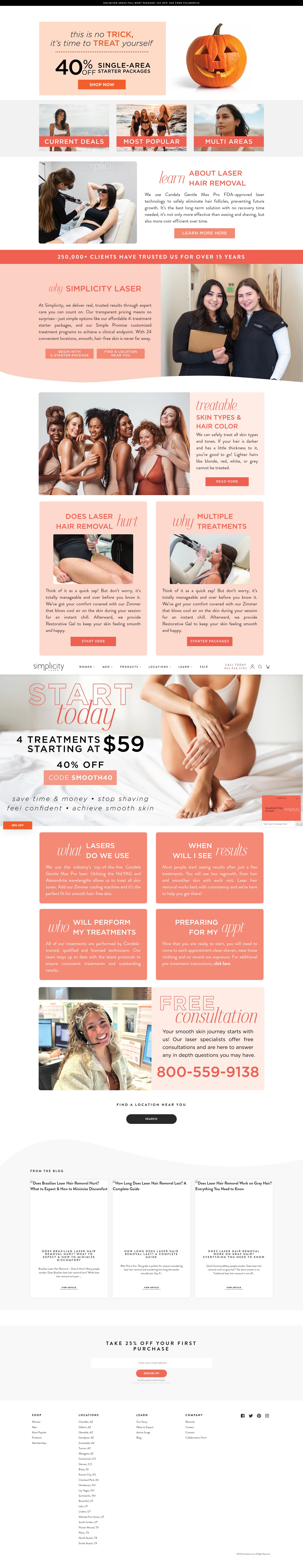 Screenshot of simplicitylaser.com