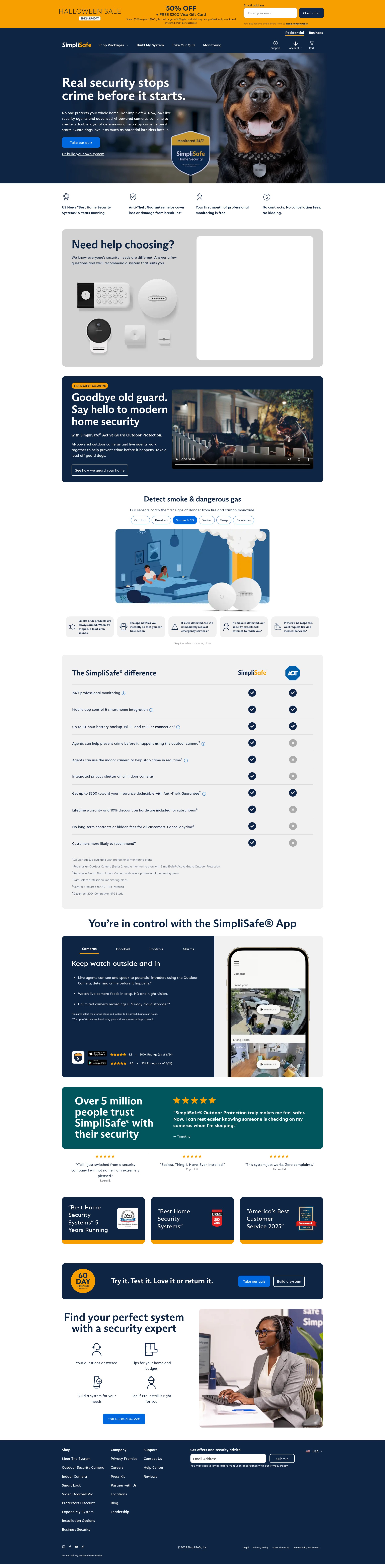 Screenshot of simplisafe.com