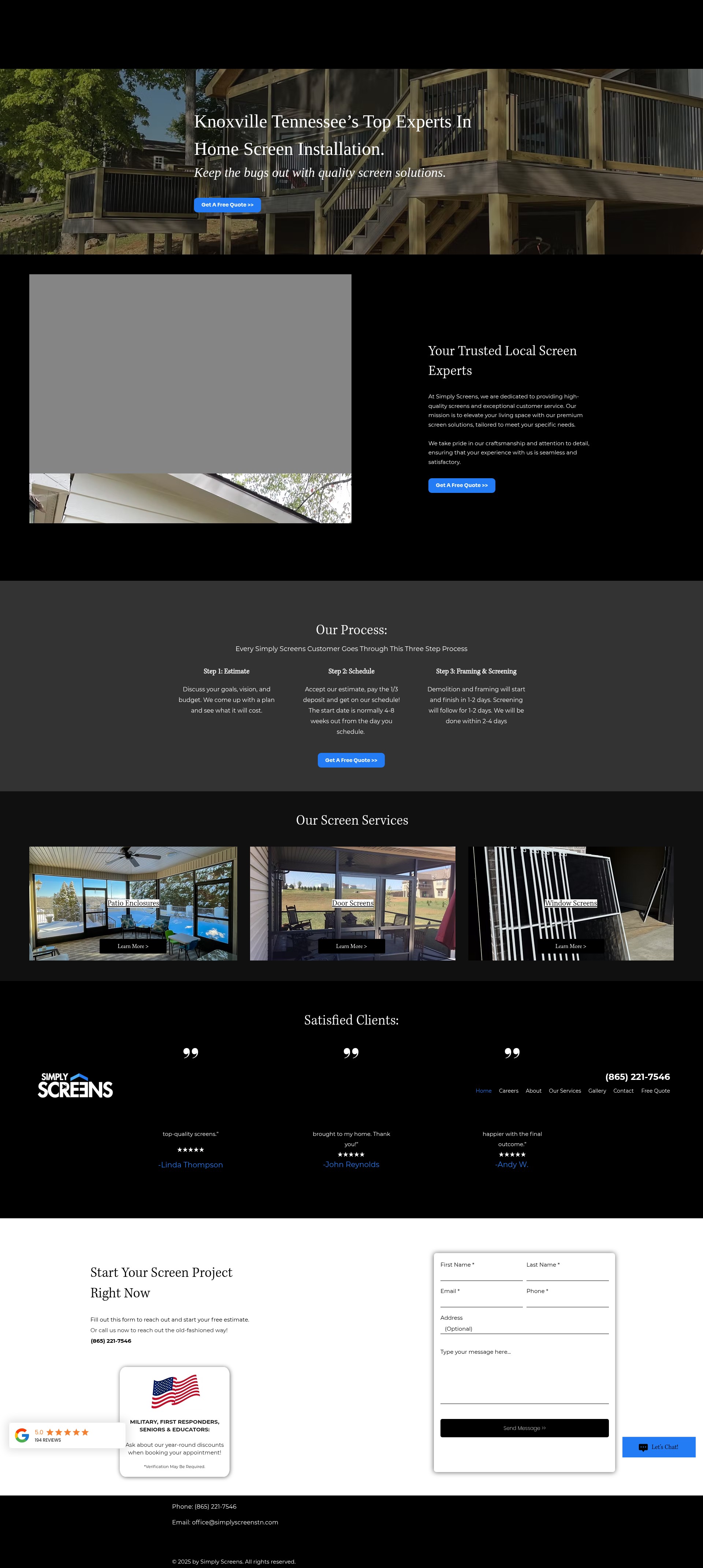 Screenshot of simplyscreenstn.com