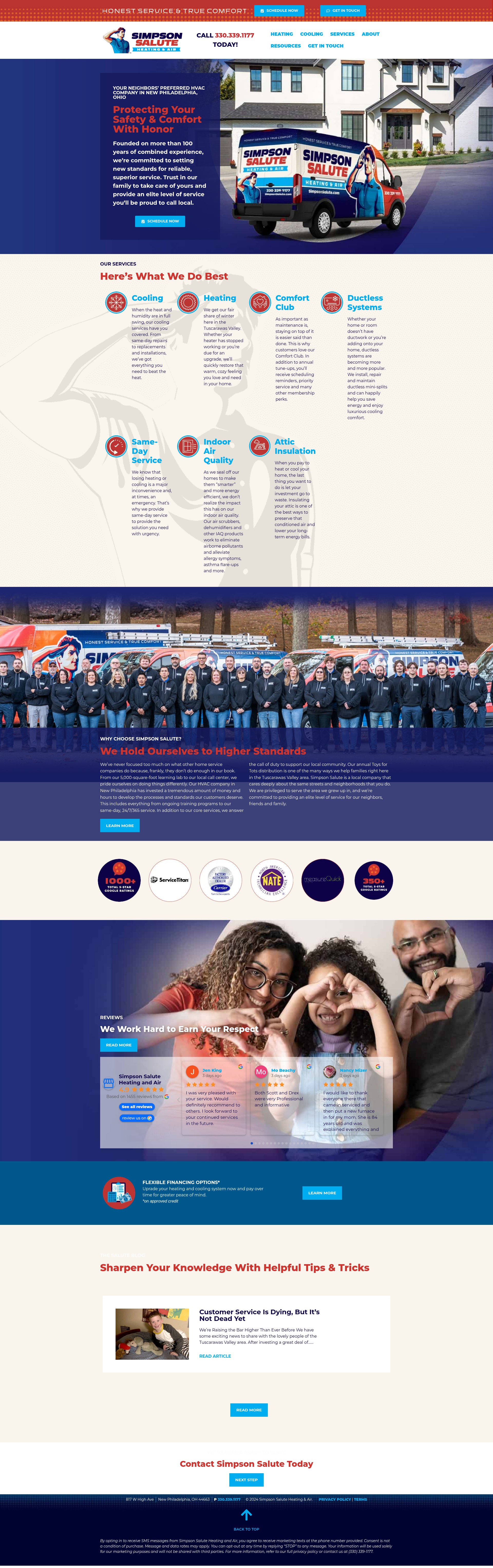 Screenshot of simpsonheating.com