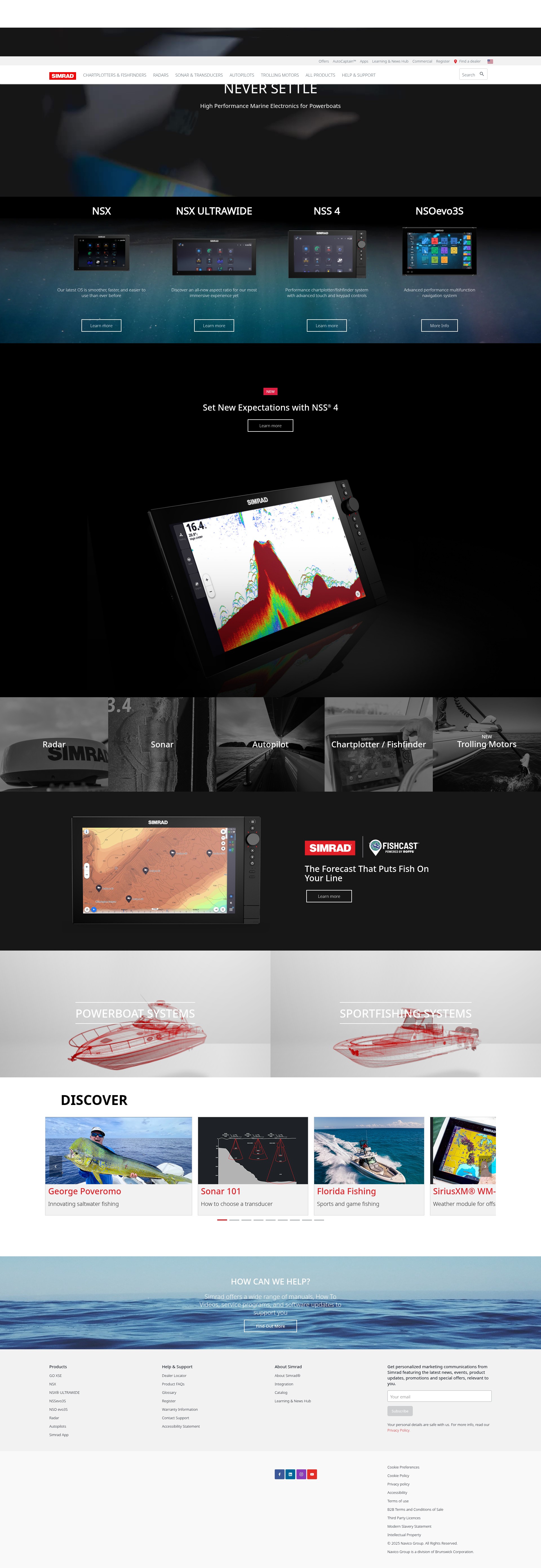 Screenshot of simrad-yachting.com