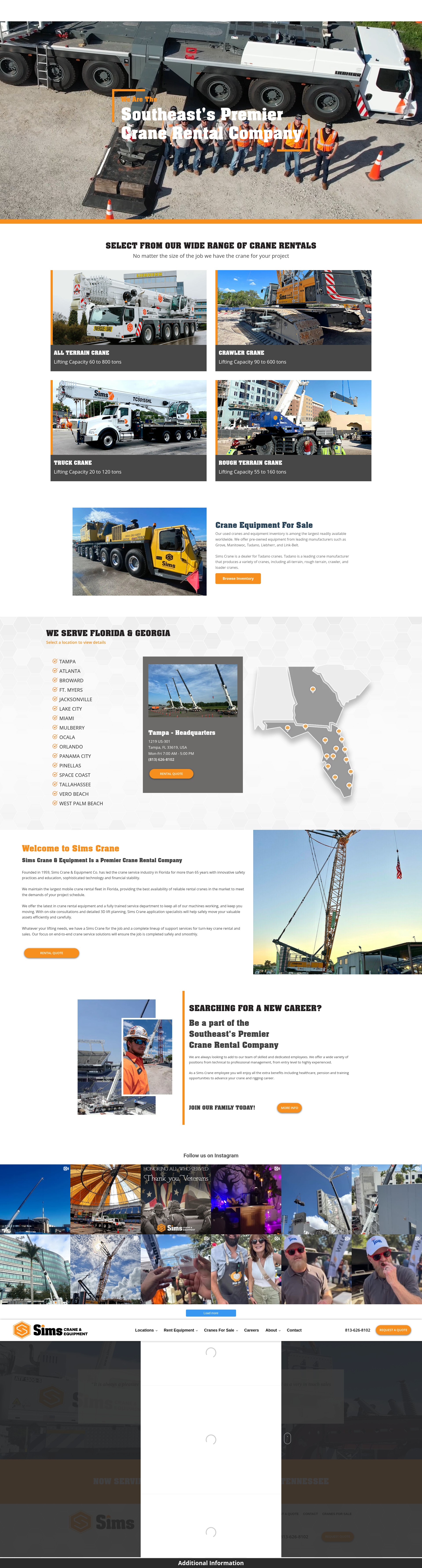 Screenshot of simscrane.com