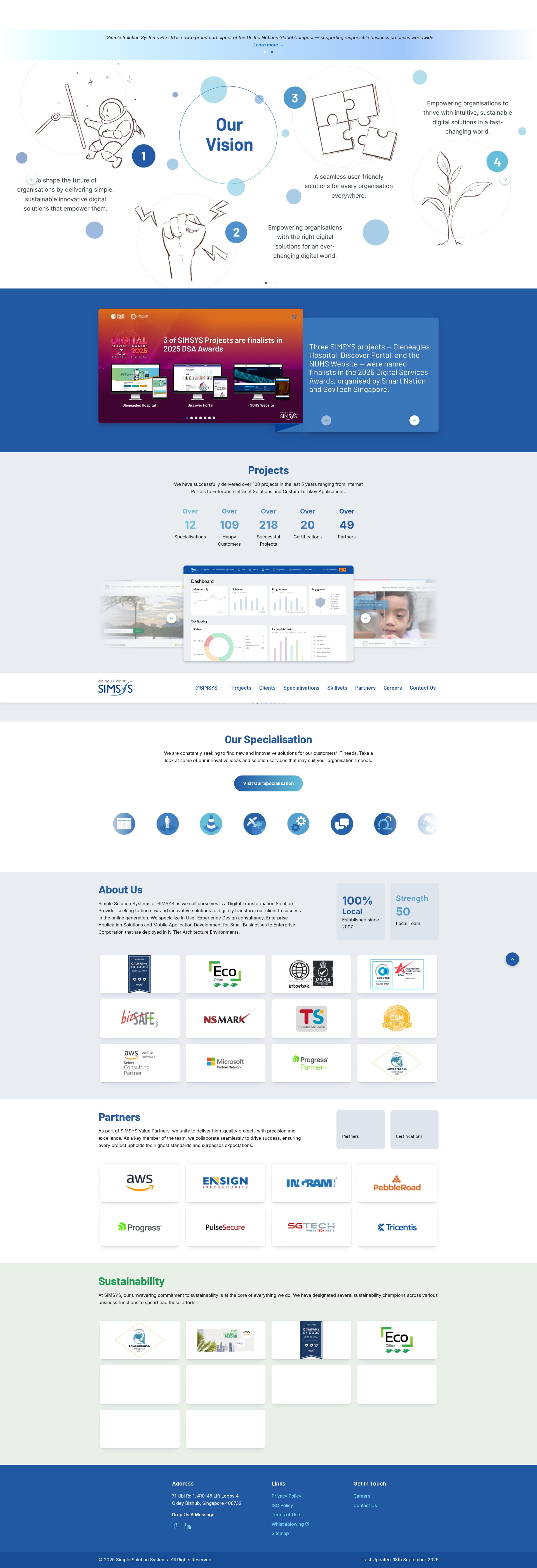 Screenshot of simsys.sg