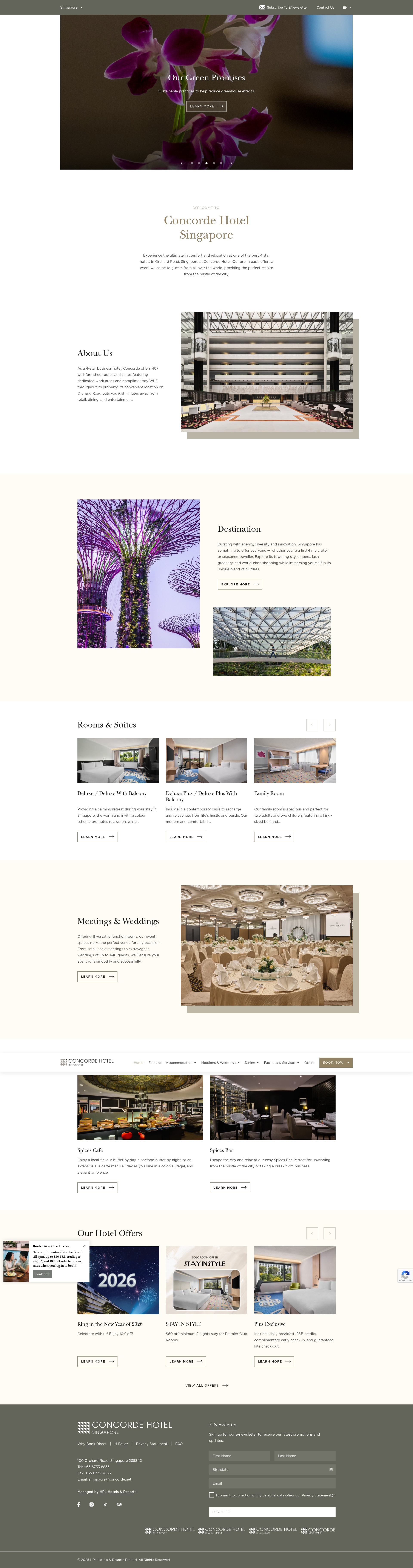Screenshot of singapore.concordehotelsresorts.com
