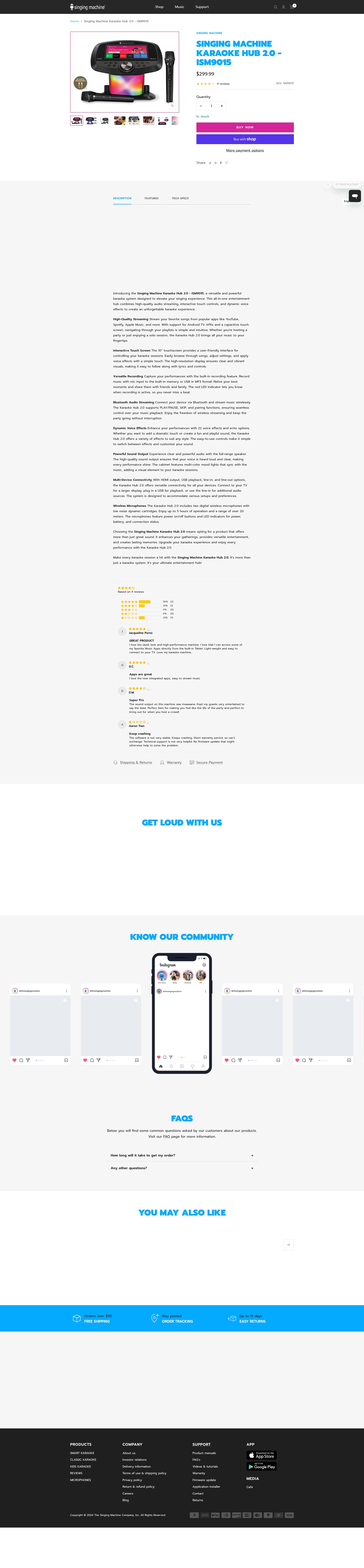 Screenshot of singing-machine.myshopify.com