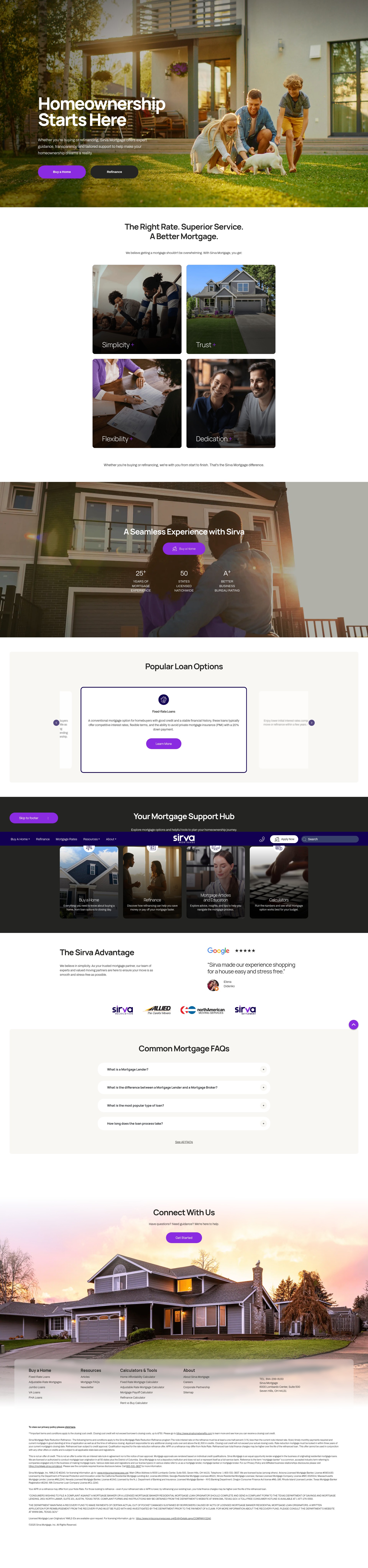 Screenshot of sirvamortgage.com