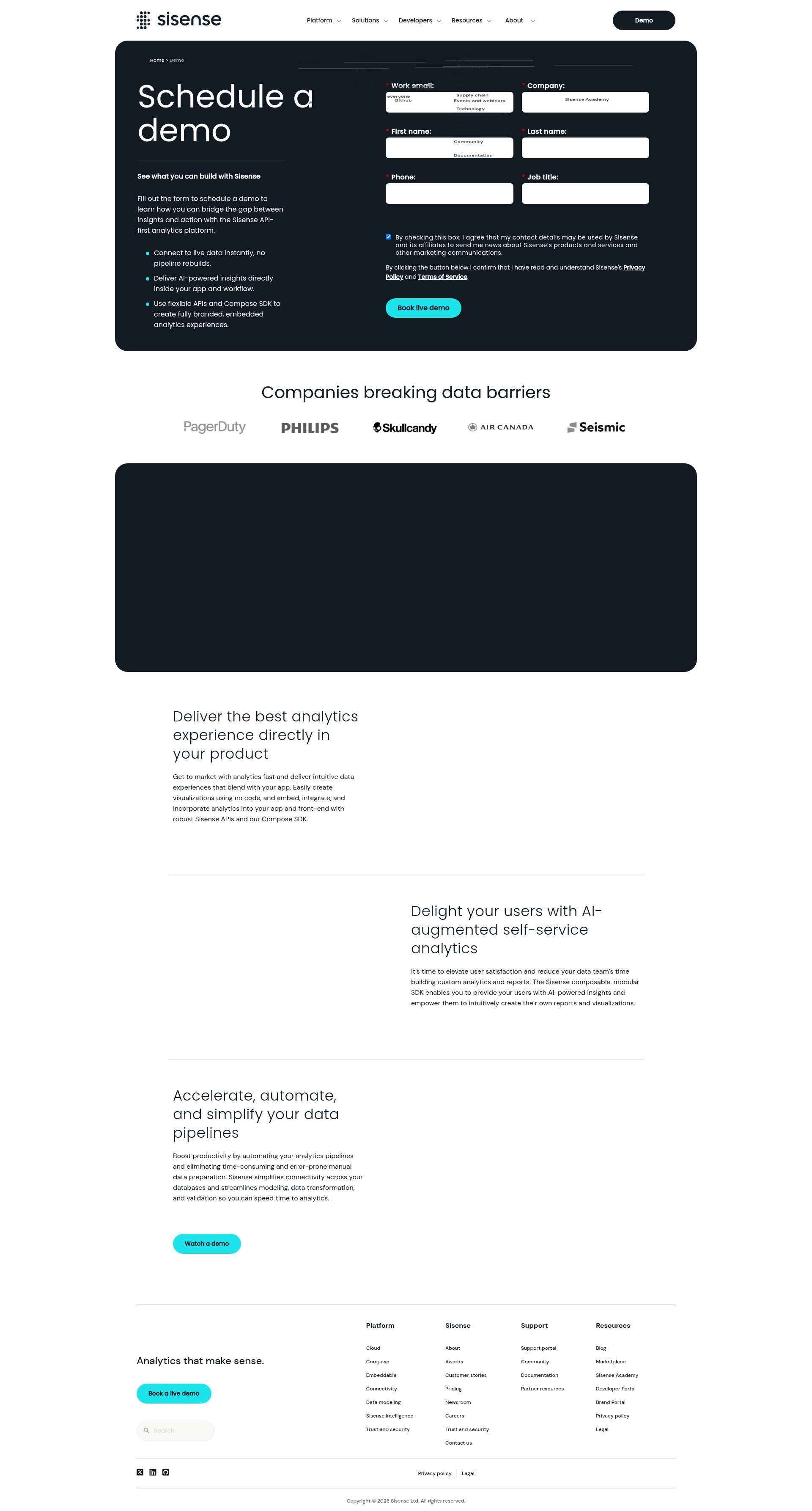 Screenshot of sisense.com