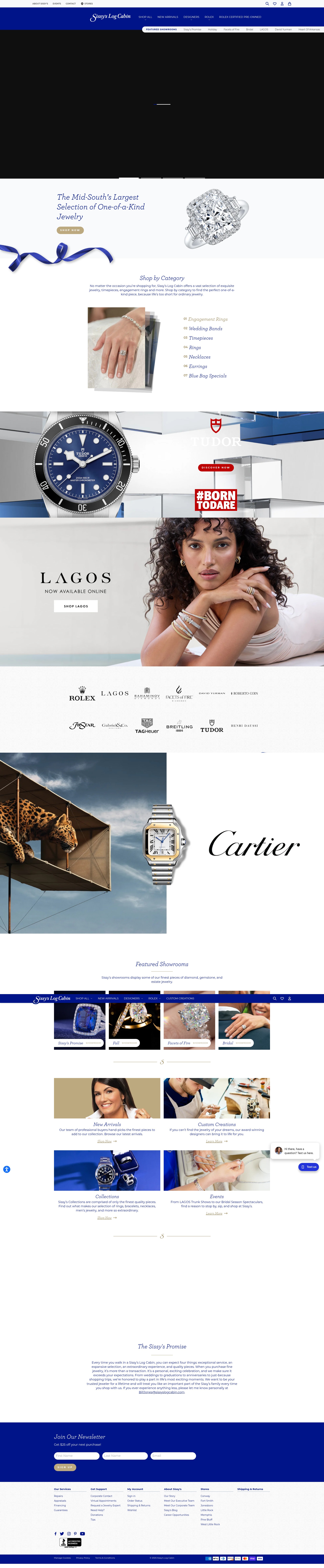 Screenshot of sissyslogcabin.com