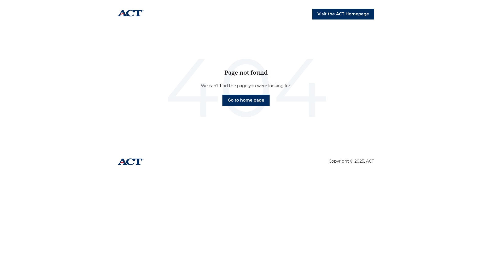 Screenshot of site.act.org