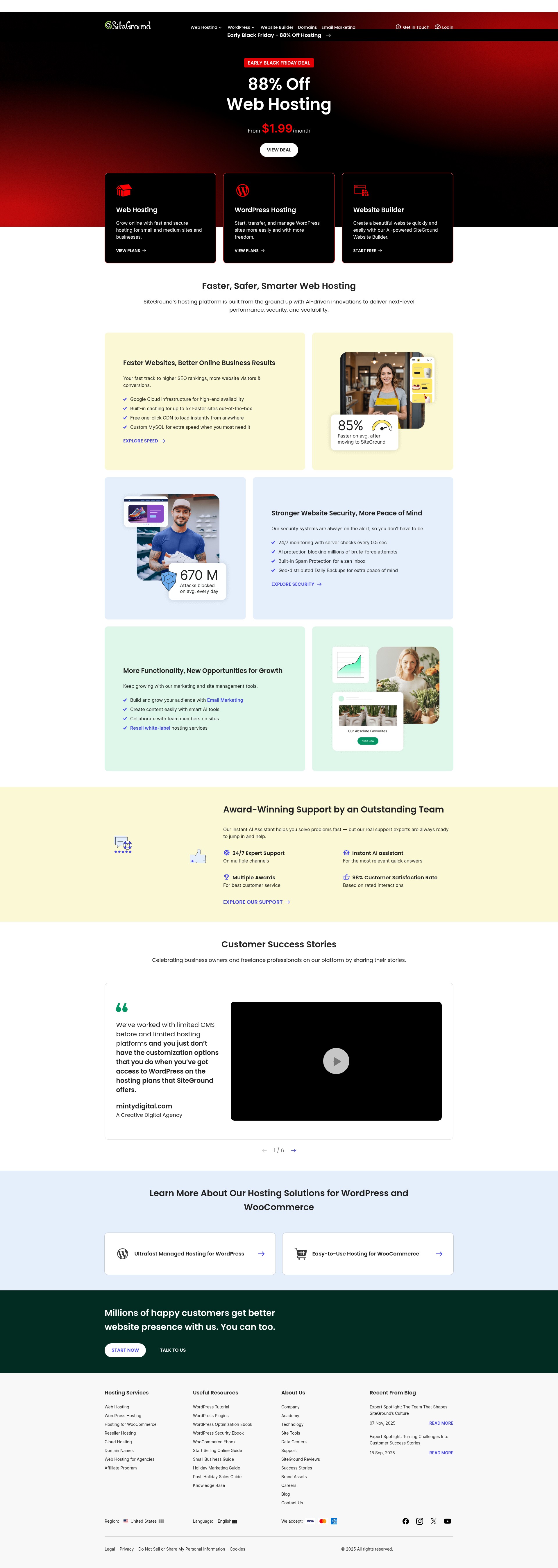 Screenshot of siteground.com