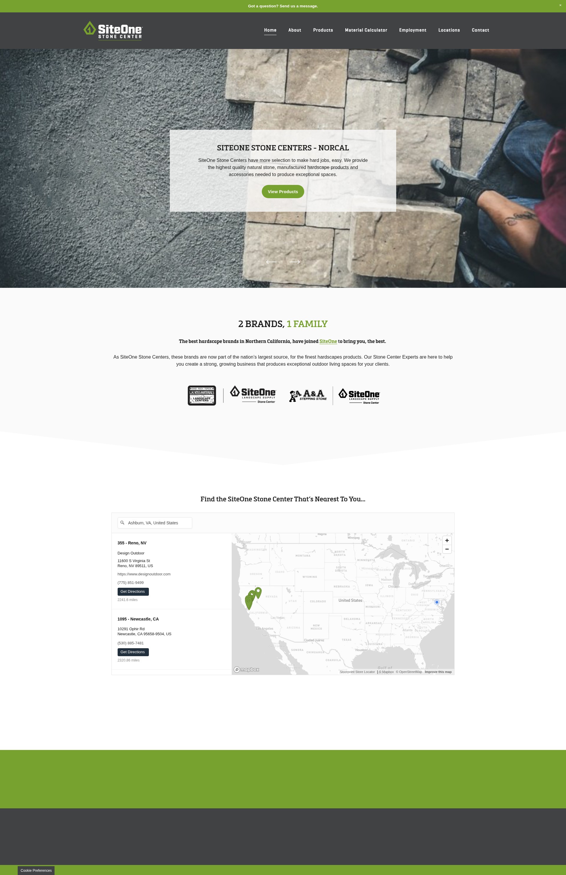 Screenshot of siteonestonecenter-norcal.com