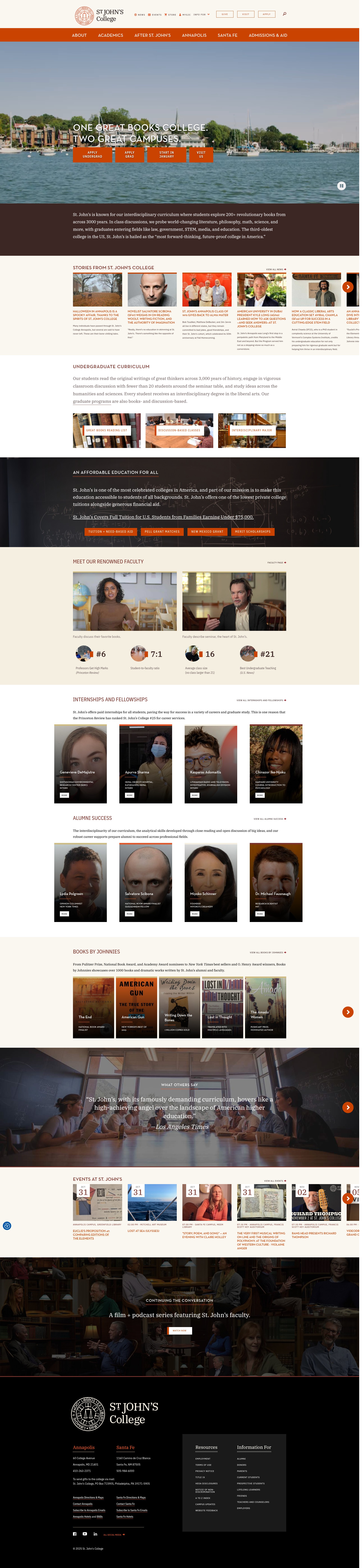 Screenshot of sjc.edu
