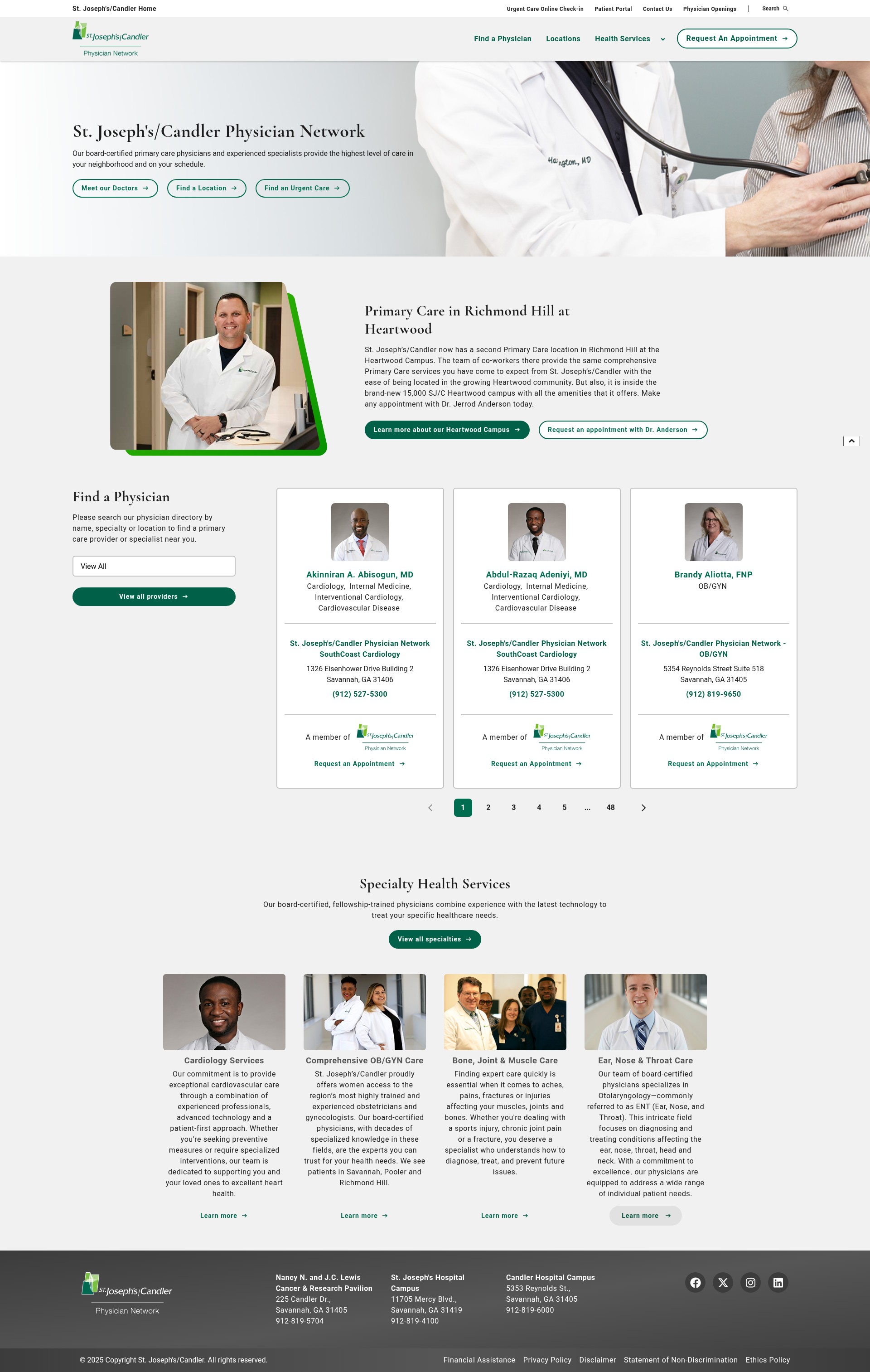 Screenshot of sjcphysiciannetwork.com