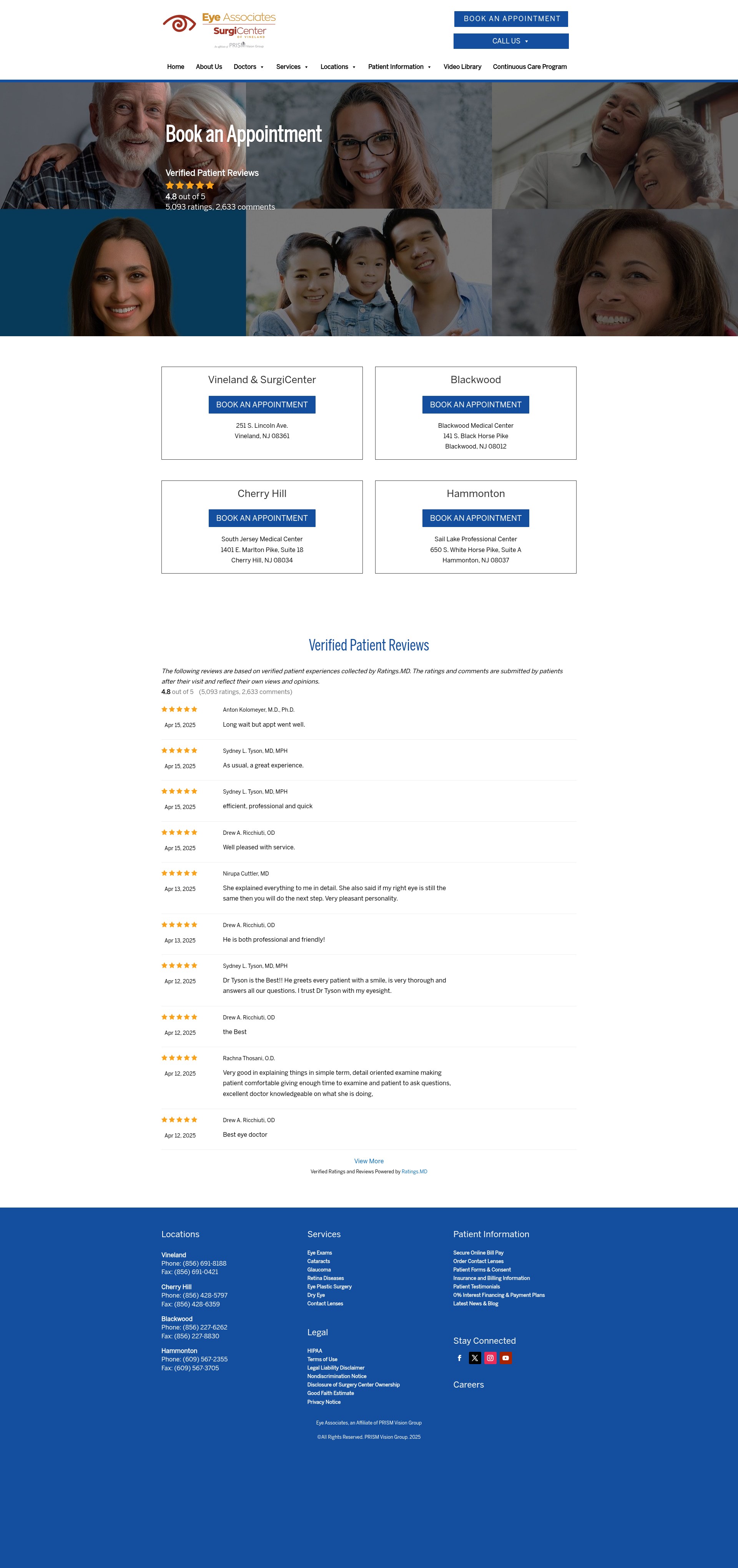Screenshot of sjeyeassociates.com